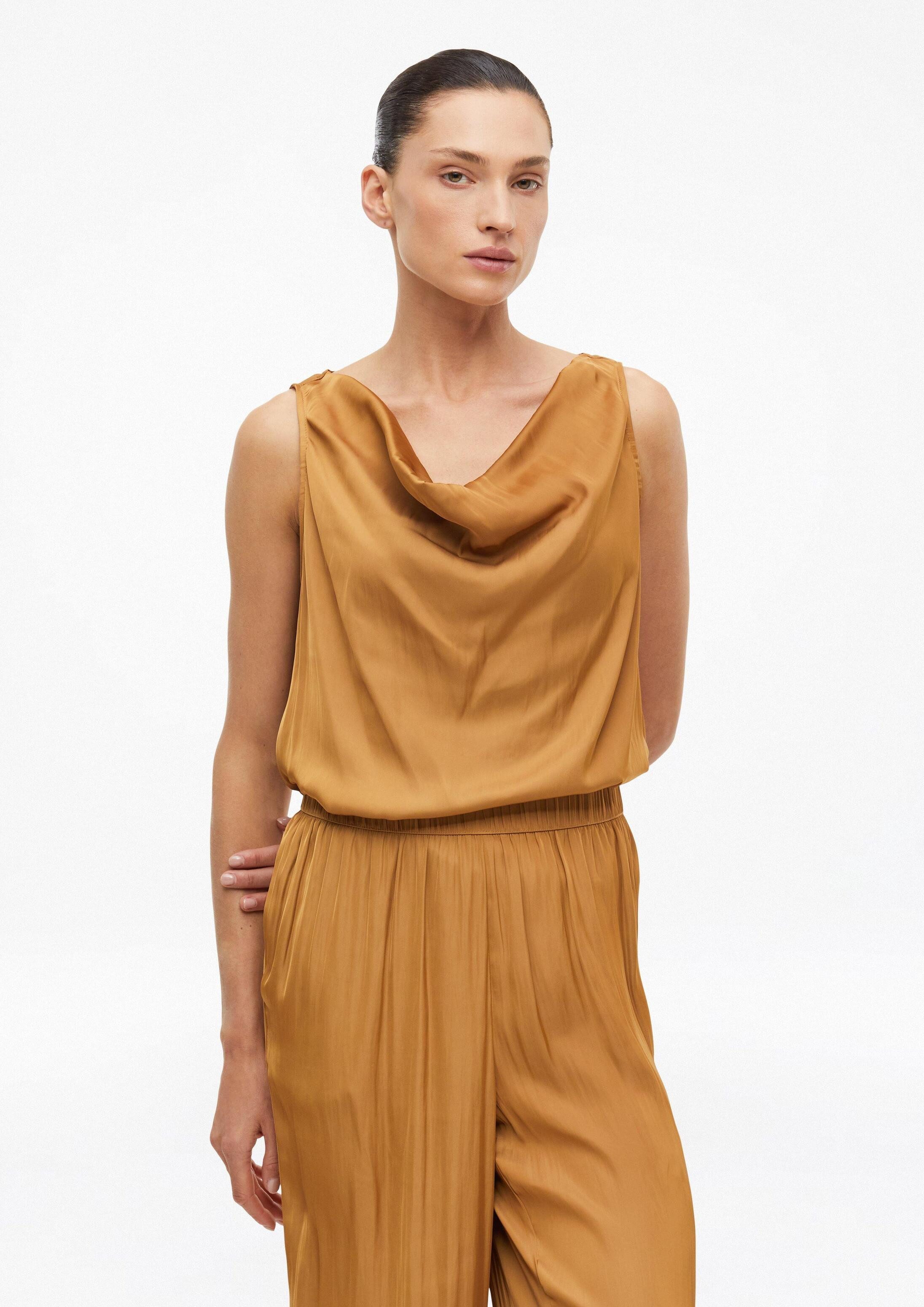 s.Oliver Blusentop Bluse Satin-Top mit Wasserfallausschnitt