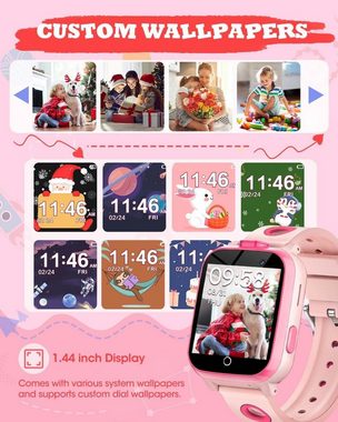 PIULAXIU Smartwatch (1,37 Zoll, Android, iOS), Kinder mit 26 Spiele,13 Gewohnheit Wecker,SOS-Taste Anruf,Musik Player