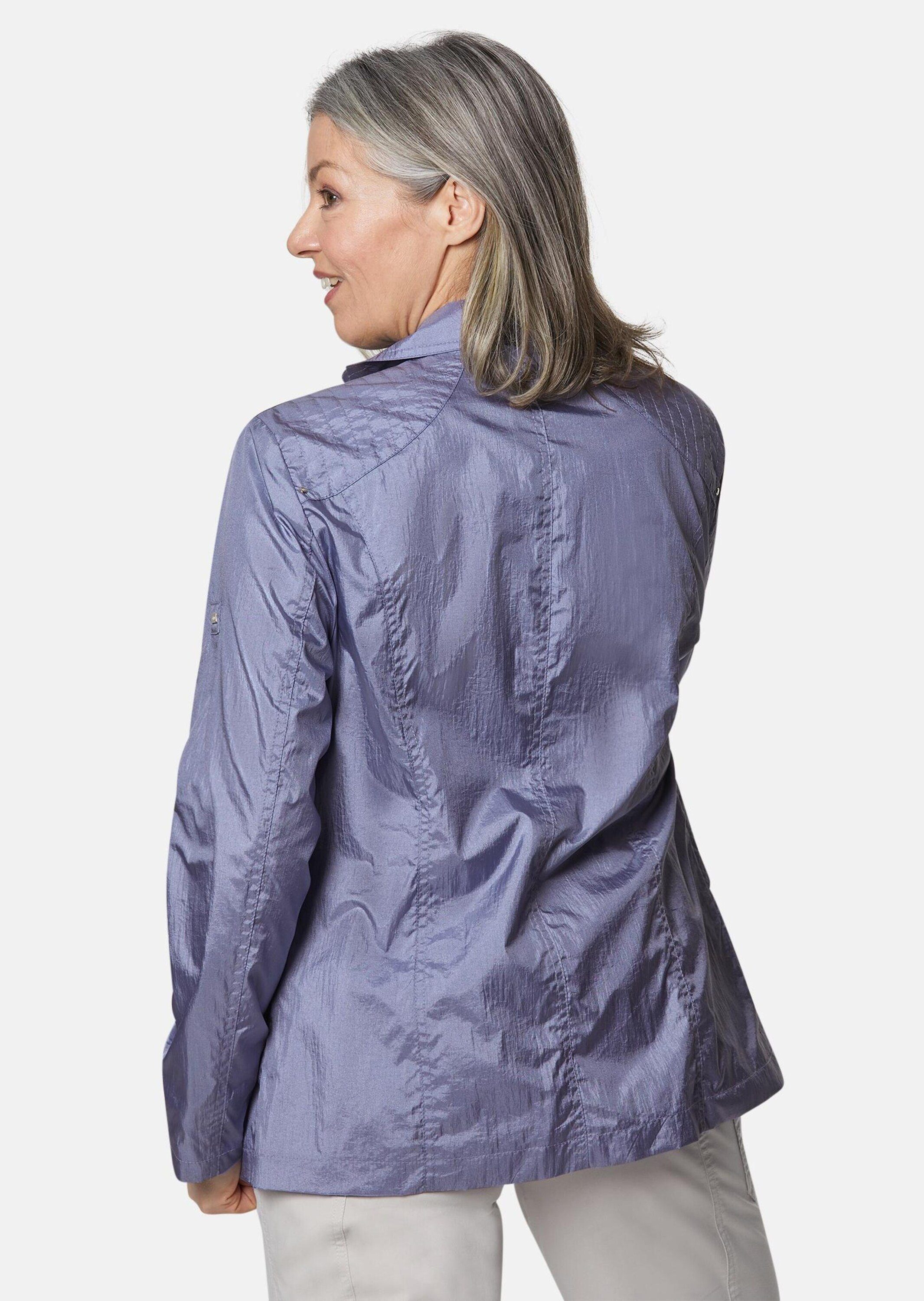 GOLDNER Outdoorjacke Freizeitjacke mit Steppdetails Outdoorjacke mit Hemdkragen, Reißverschluss, Druckknöpfen und Langarm