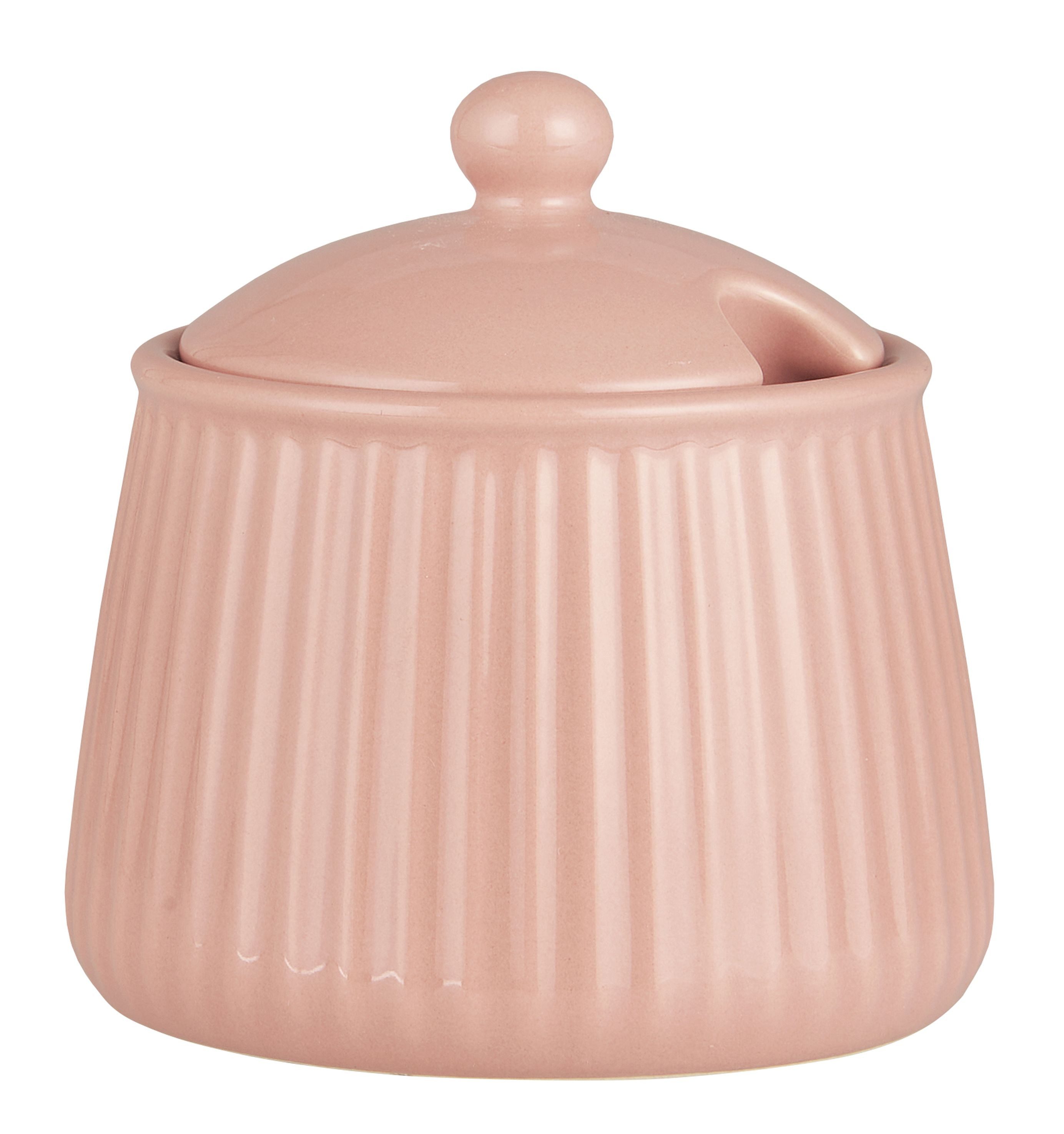 Ib Laursen Milch- und Zuckerset Ib Laursen - Zuckerdose Zuckerschale Mynte Rillen Keramik 2028 Farbe: