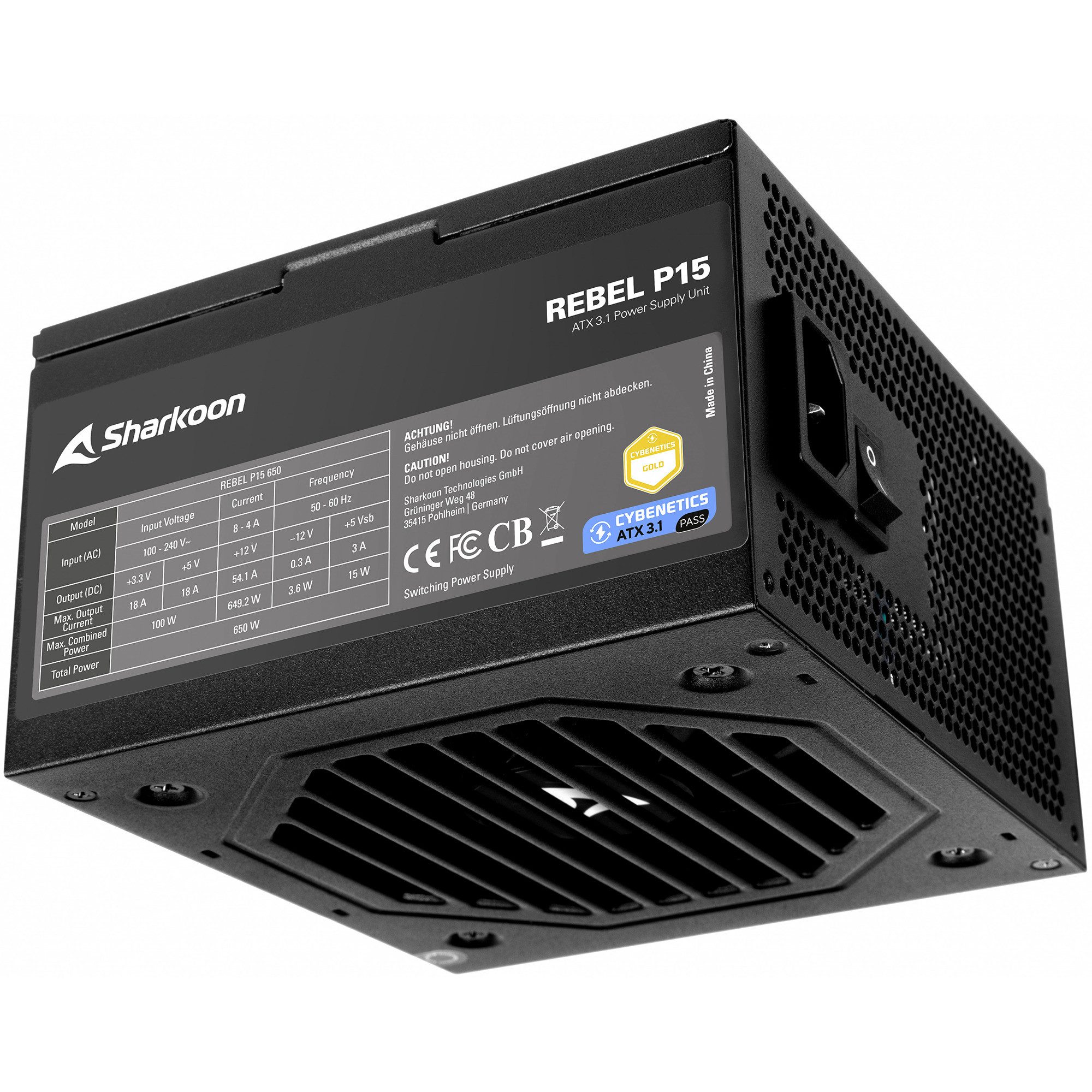 Sharkoon Sharkoon Rebel P15 650, PC-Netzteil, (1x 12-Pin PC-Netzteil