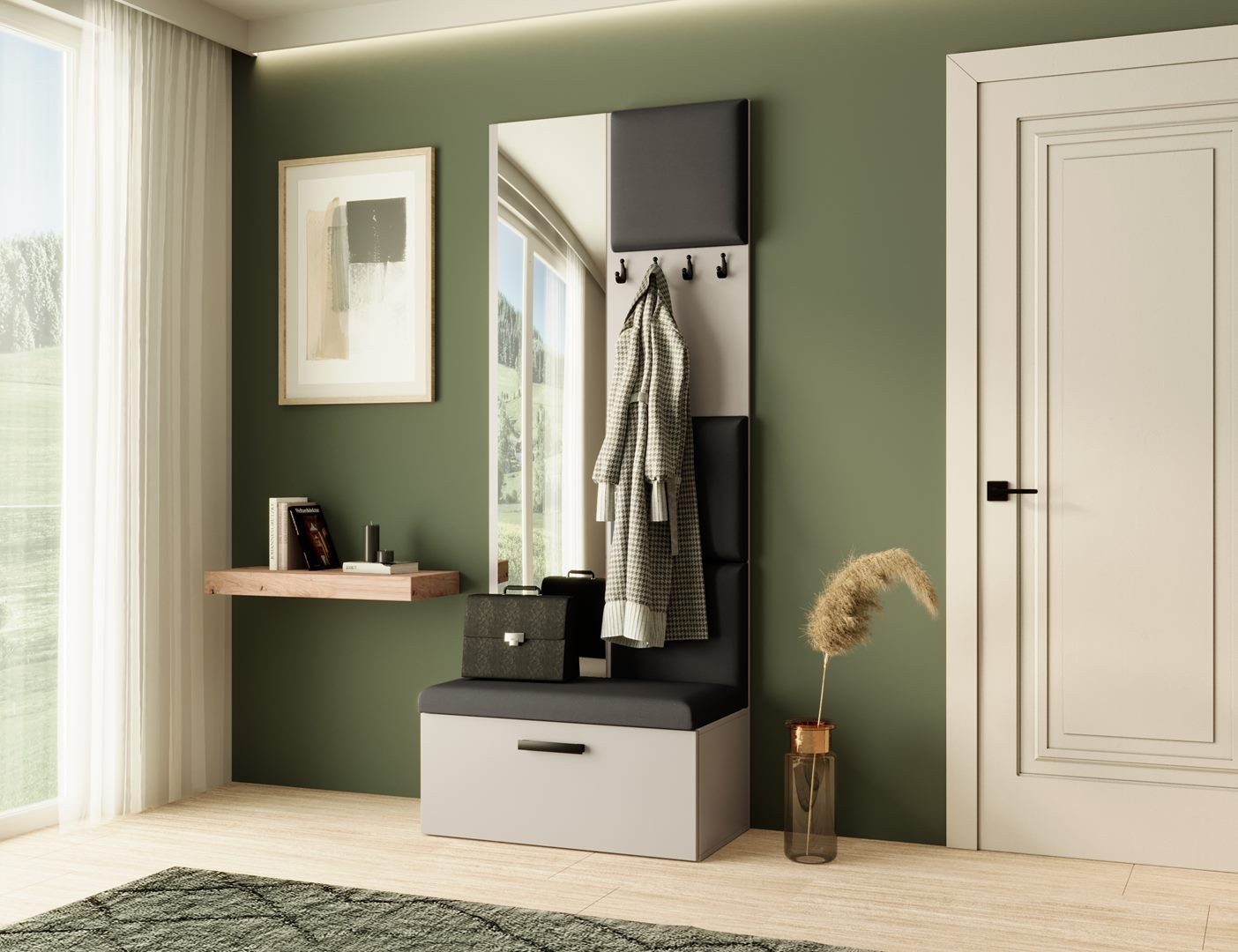 Beautysofa Garderobenschrank MARGARET III mit gepolsterten günstig online kaufen