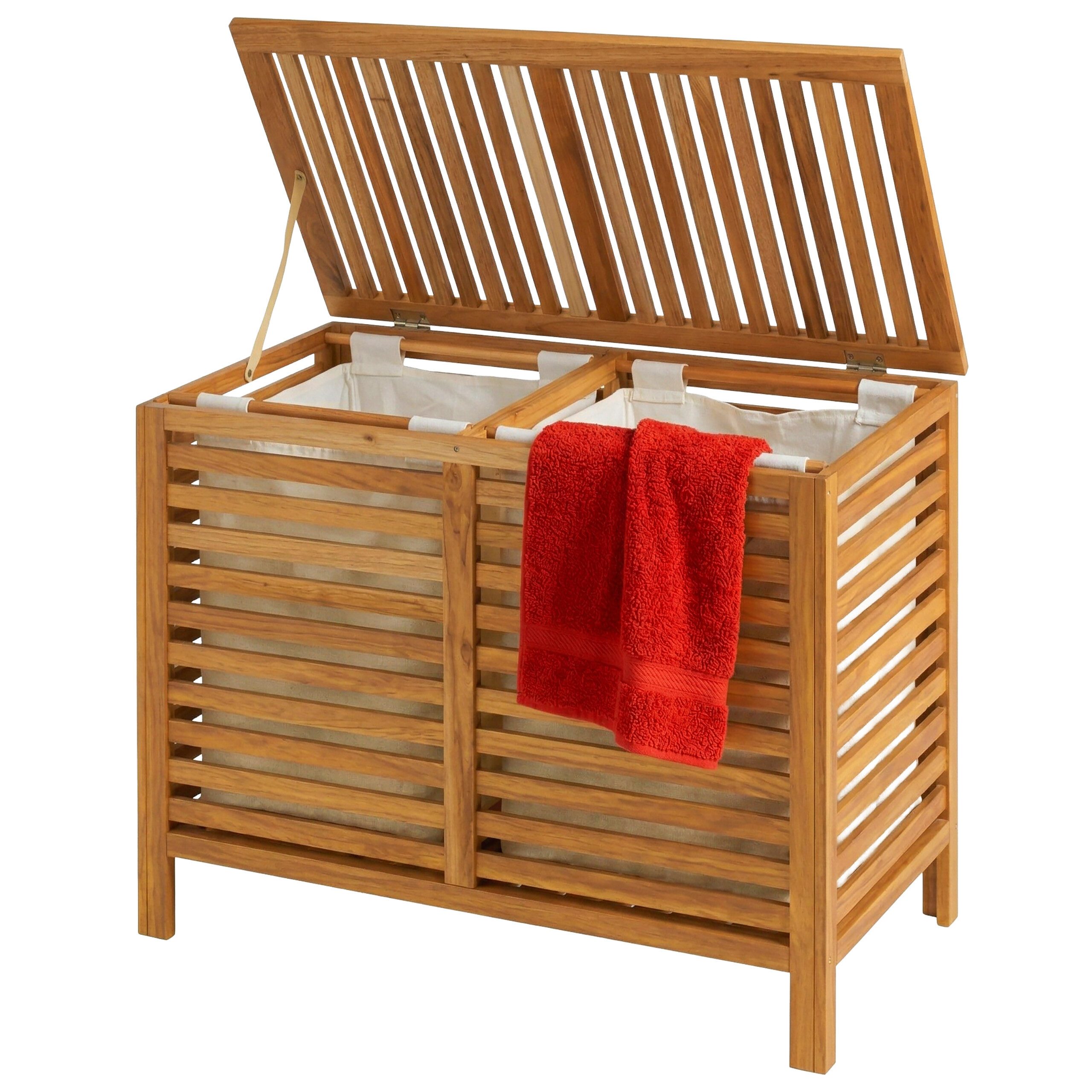 relaxdays Wäschesortierer Wäschesammler 150 l mit 2 Fächern (1 St)