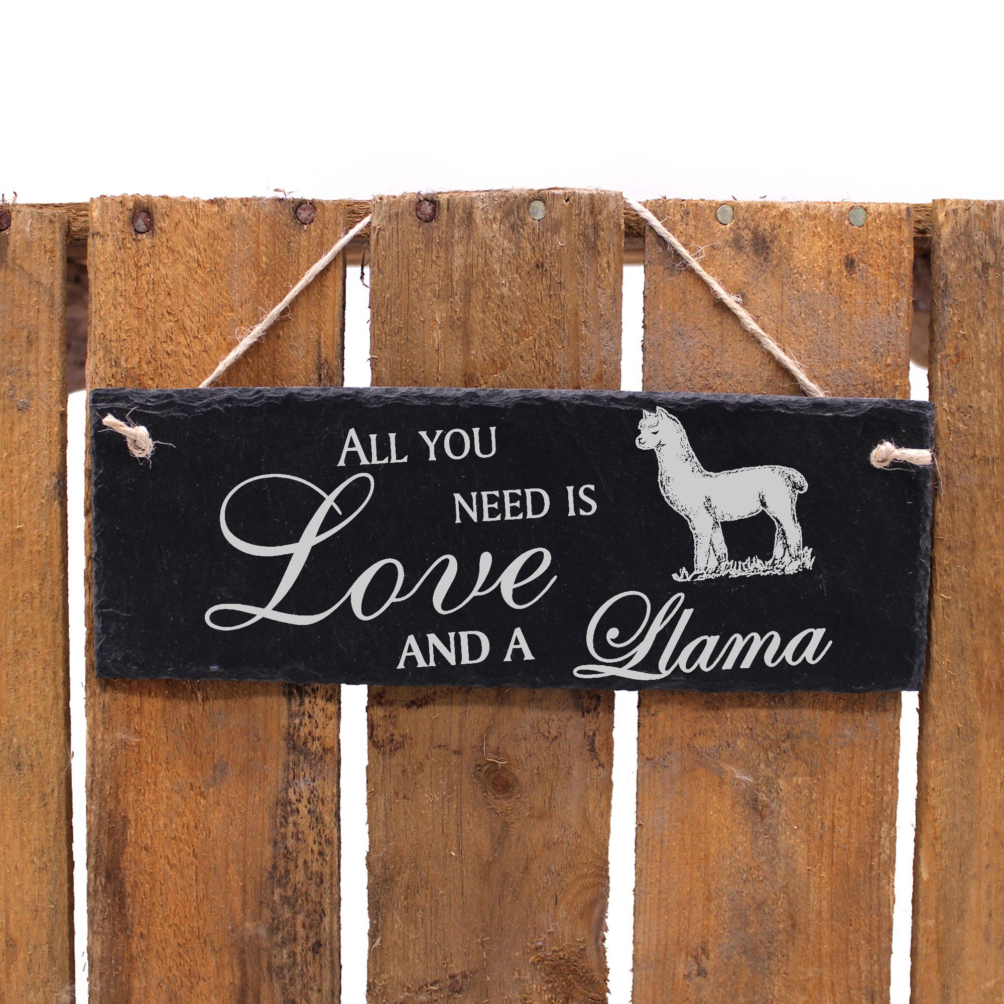 Dekolando Hängedekoration niedliches Lama 22x8cm Llama Love is All you and a need