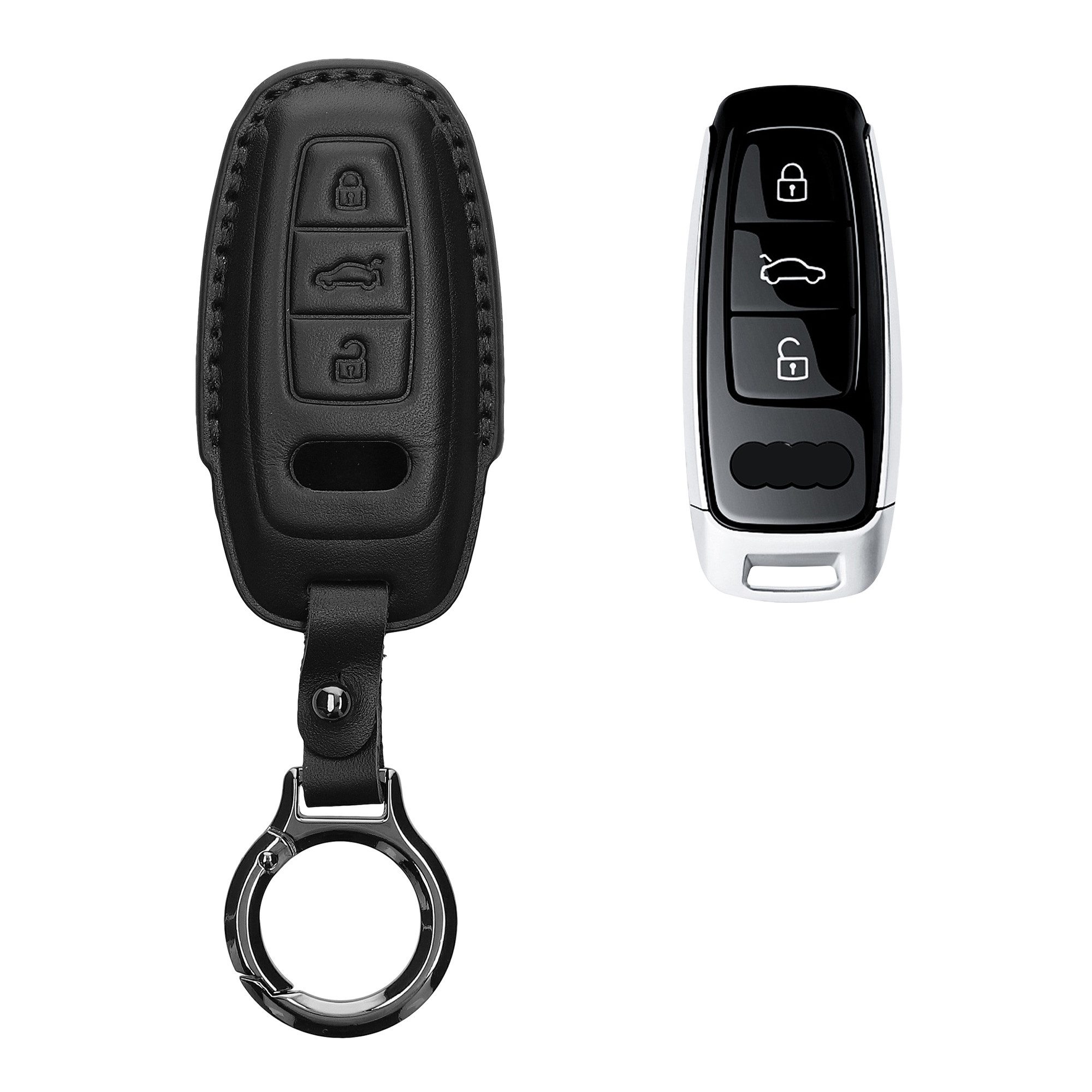 kwmobile Schlüsseltasche Hülle für Audi A6 A7 A8 Q7 Q8 3-Tasten Autoschlüss günstig online kaufen