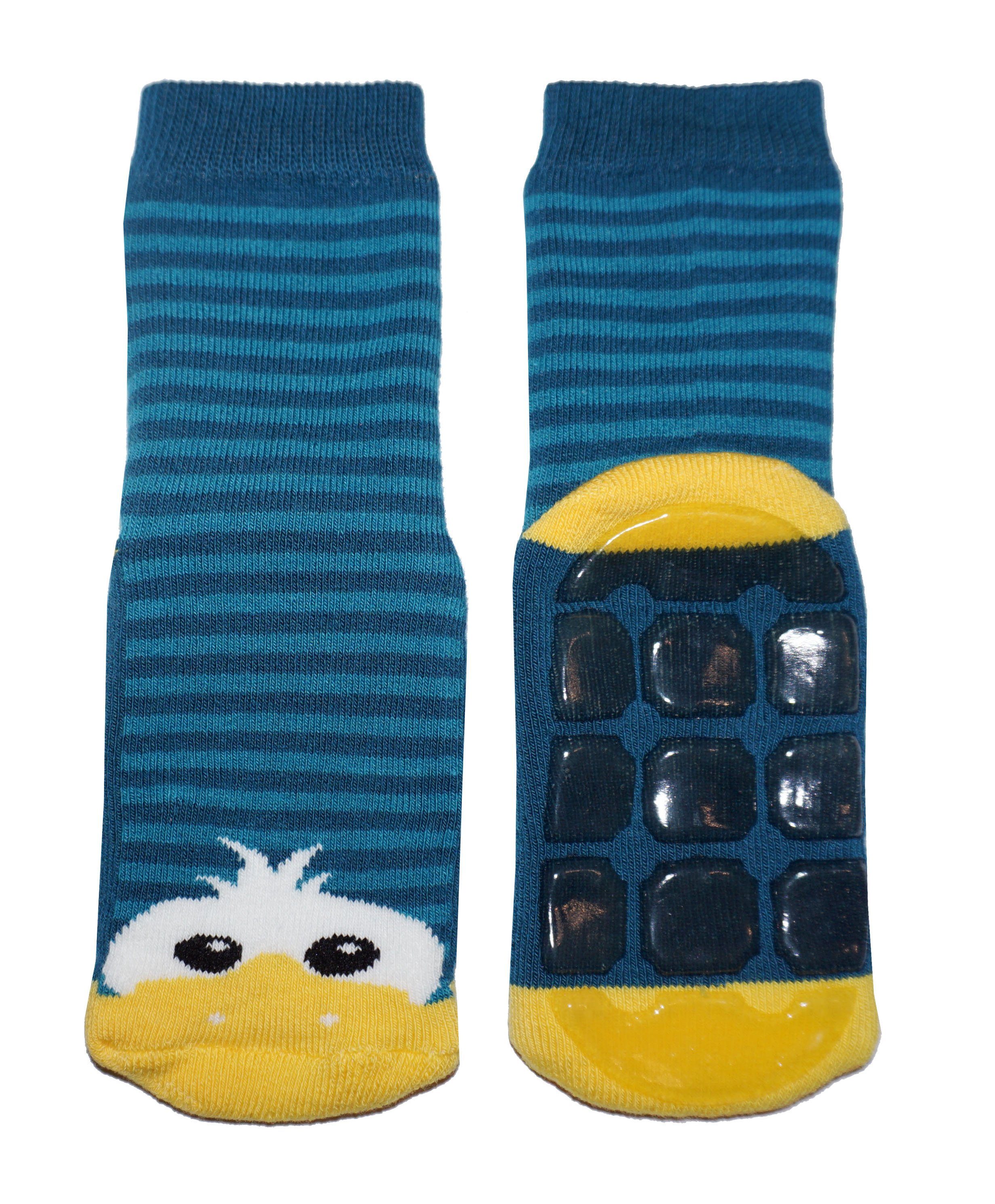 WERI SPEZIALS Strumpfhersteller GmbH ABS-Socken Kinder ABS-Socken für Mädchen und Jungs >>Kleine Ente<< aus Baumwolle mit Frottee