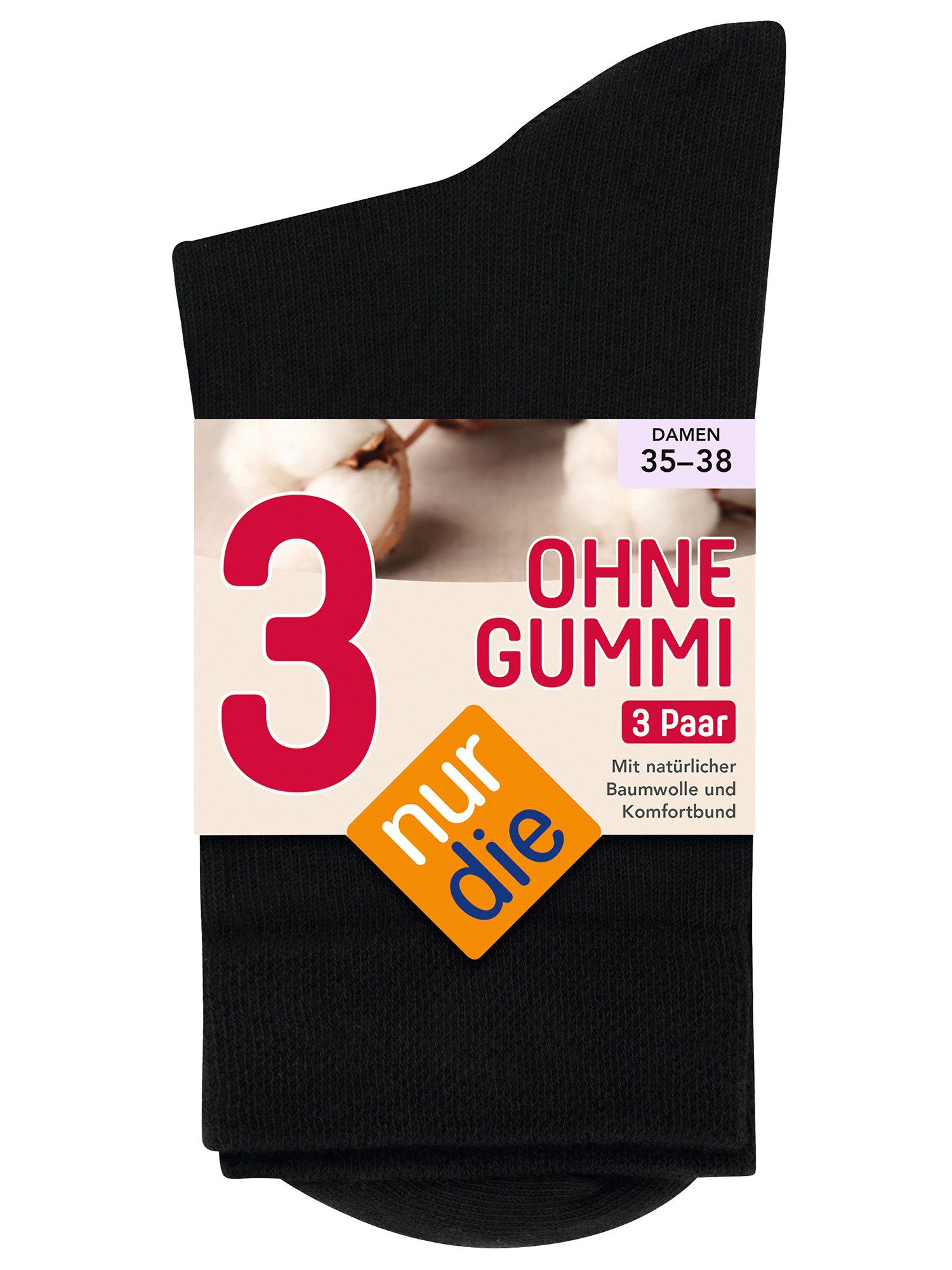 Nur Die Freizeitsocken 3er-Pack Ohne Gummi (3-Paar)