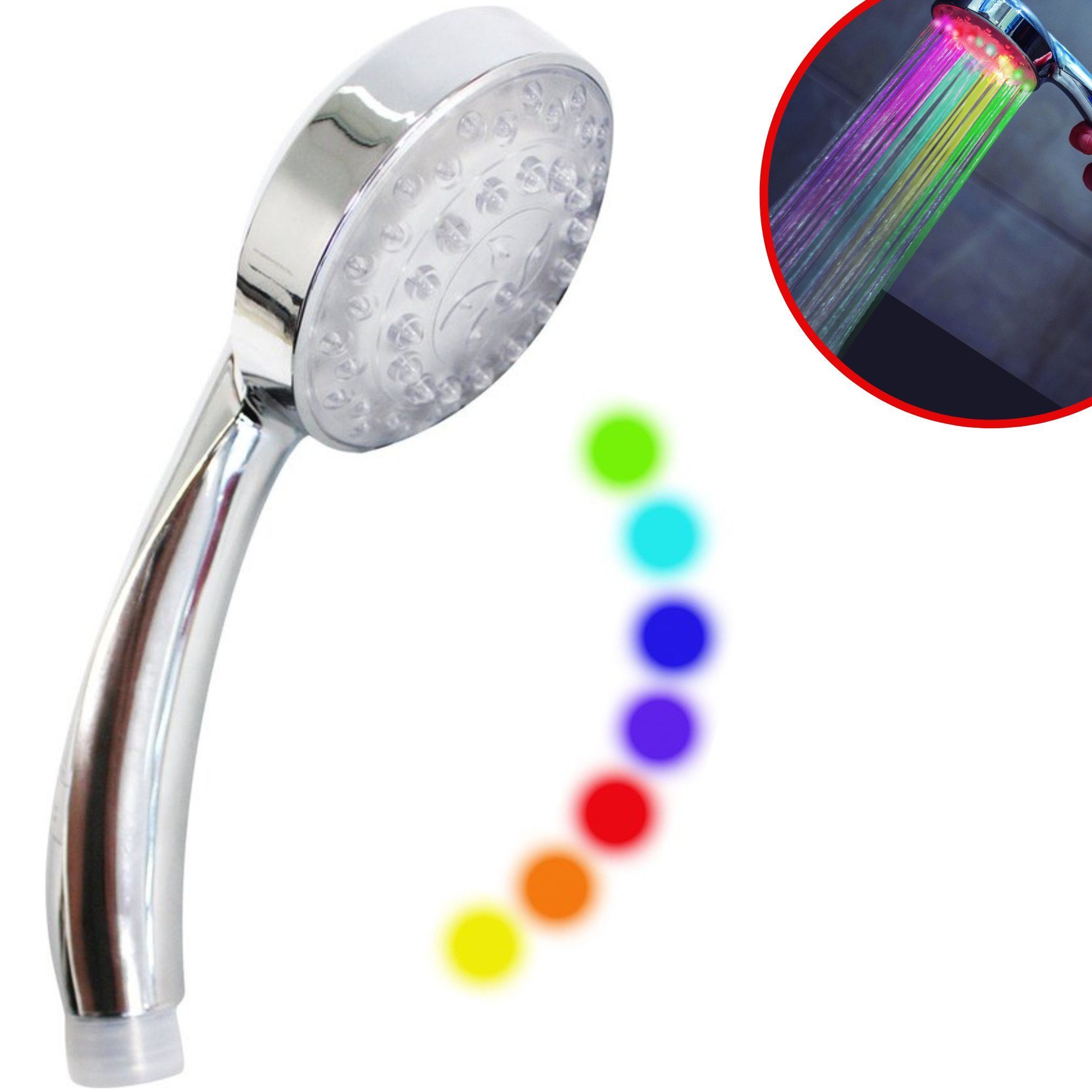 Festival, Farben Licht LED Handbrause mit 1-tlg., Set, Duschkopf Starlyf 2er oder Farbwechsel Handbrause,7 1er Pack), Shower (Spar