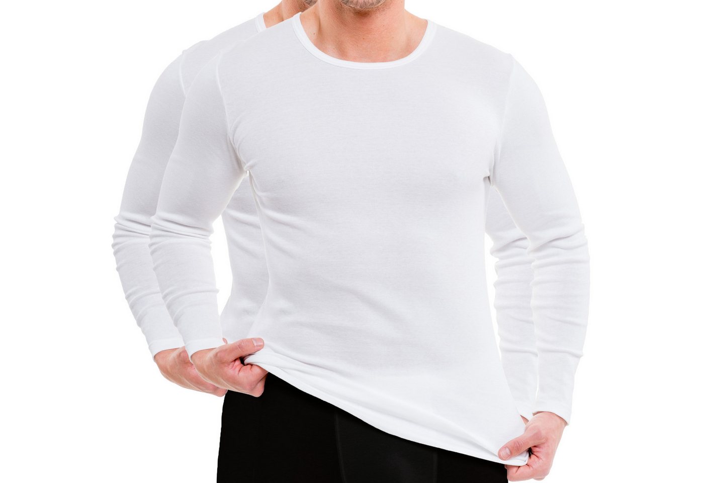 HERMKO Unterziehshirt 3640 2er Pack Herren langarm Shirt Longsleeve aus 100% Bio-Baumwolle