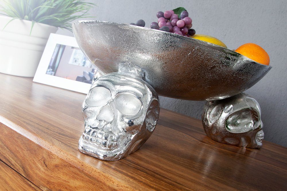 riess-ambiente Dekoschale SKULL 35cm silber · 1 Modern Design · · rund Totenkopf (Einzelartikel, St), Metall