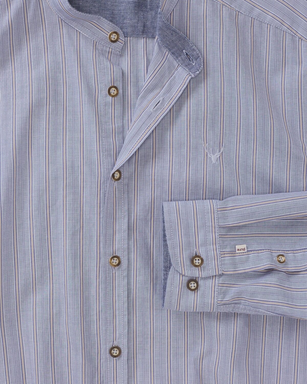 Pure Trachtenhemd Stehkragenhemd Slim Fit