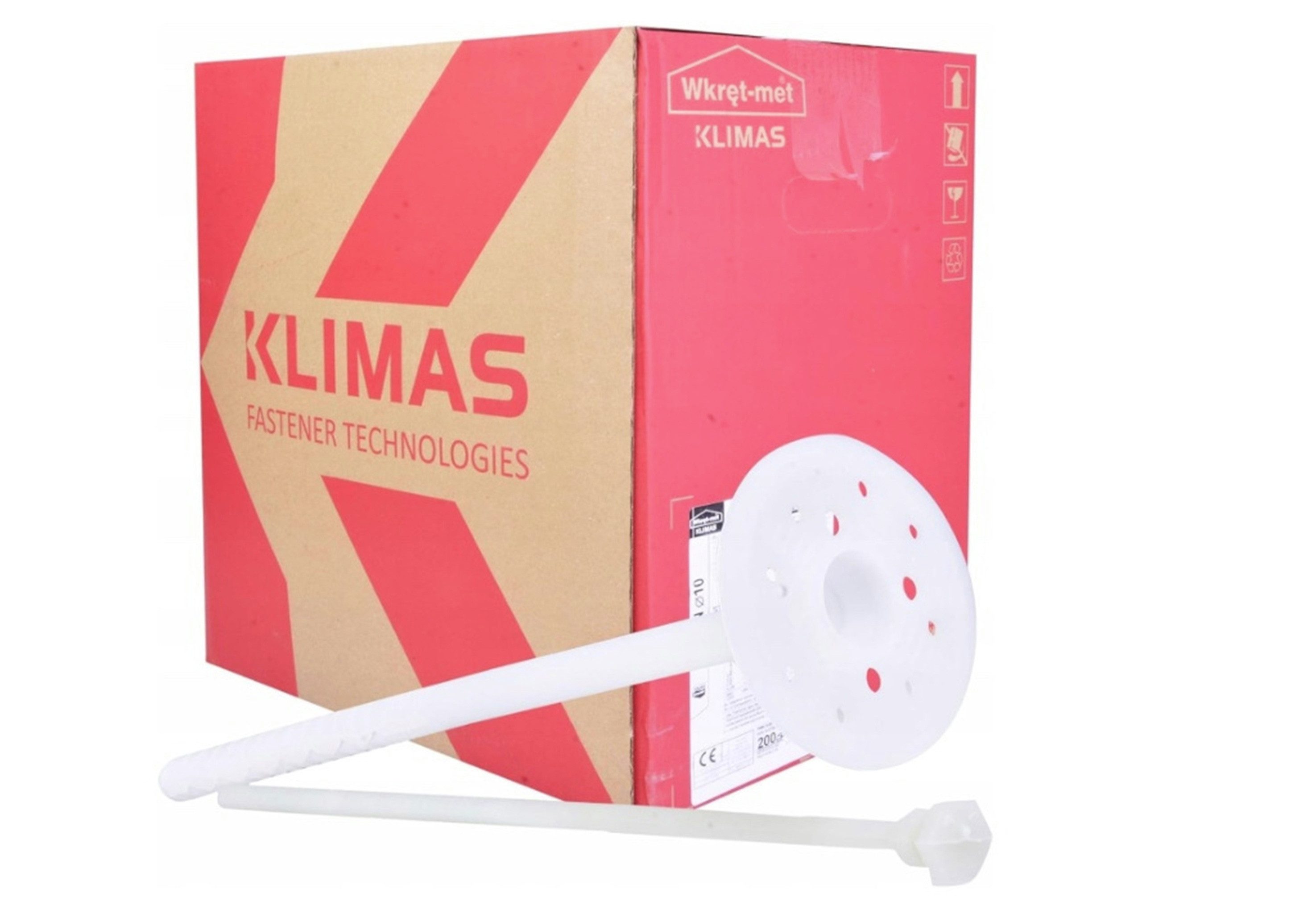 Klimas Schrauben- und Dübel-Set LFN Dämmstoffdübel Einschlagdübel mit Kunststoffstift, (200 St)