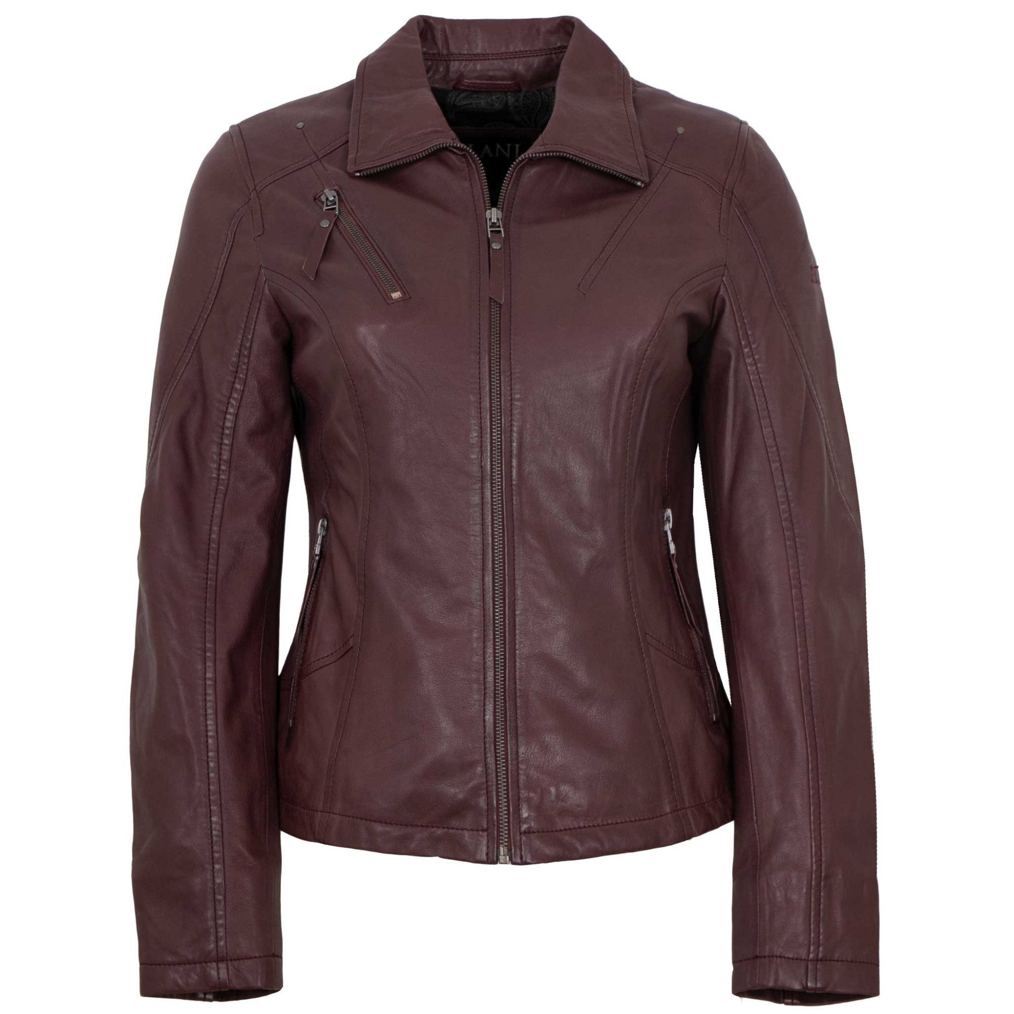 Jilani Lederjacke Dalma Jilani Collection - Damen Lederjacke Lammnappa bordeaux