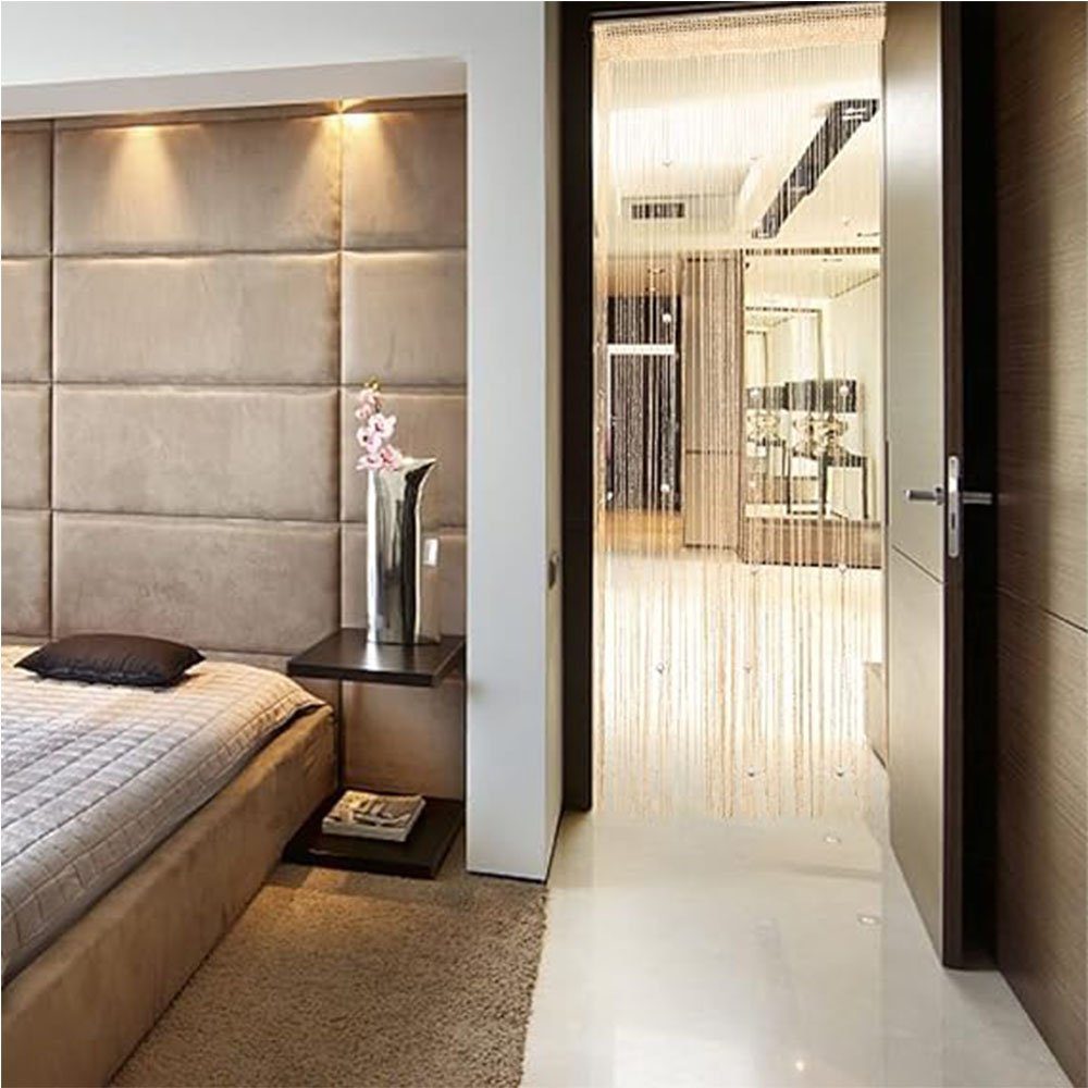 Türvorhang Tür Vorhang mit champagnerfarben 100*200cm, Fransen Raumteiler FELIXLEO idealer