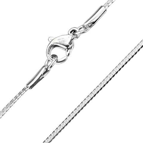 BUNGSA Ketten-Set Kette flache Schlangenglieder Silber aus Edelstahl Unisex (1-tlg), Halskette Necklace