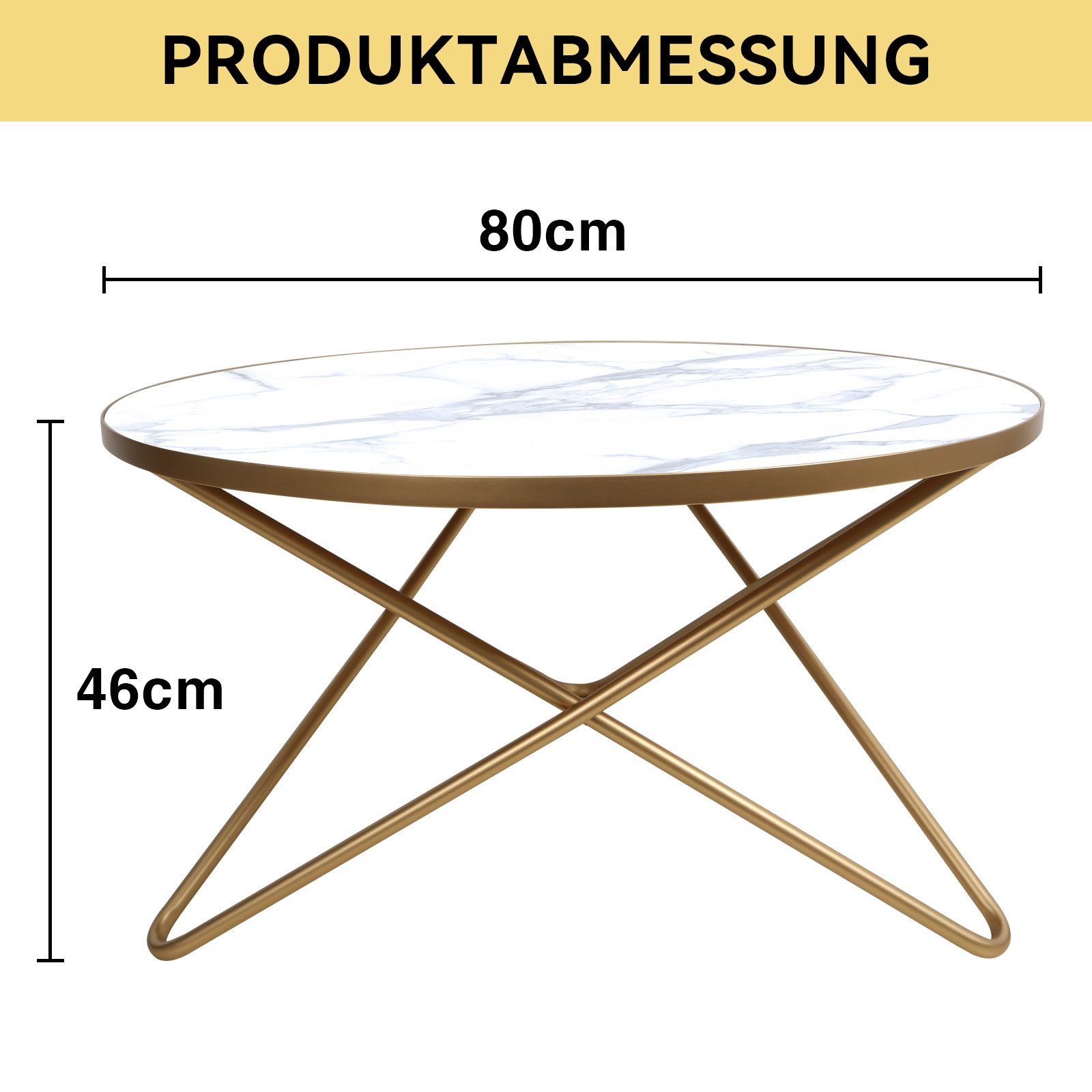 HOLTICO Couchtisch Runder Beistelltisch Wohnzimmertisch Sofatisch (1-St), P günstig online kaufen
