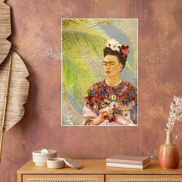 Posterlounge Poster Moon Berry Prints, Frida Kahlo mit Rehkitz, Wohnzimmer Illustration