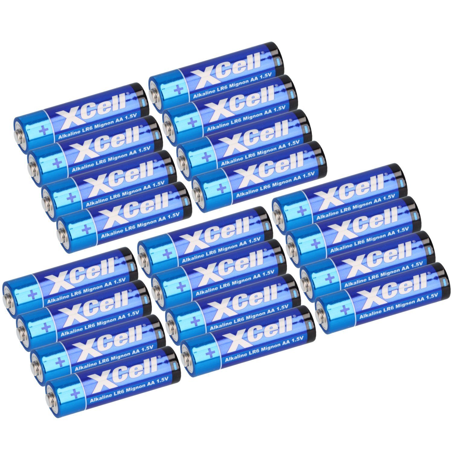 20x XCell 5x 4er Folie AA LR6 Mignon Super Alkaline Batterie Batterie