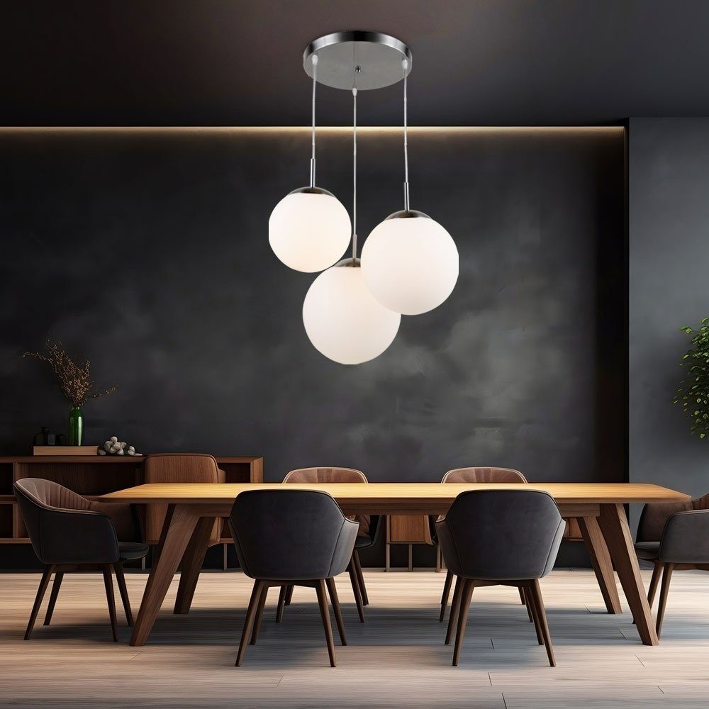 GLOBO LIGHTING Hängeleuchte, Leuchtmittel inklusive, Warmweiß, Hängelampe Wohnzimmerleuchte Kugel Pendelleuchte Glas