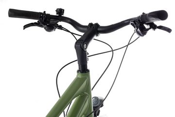 Bergrausch Trekkingrad Hochwilde Trapez, 27 Gang Shimano Alivio RD-M3100SGS Schaltwerk, Kettenschaltung, Herrenrad Damenrad 28 Zoll grün