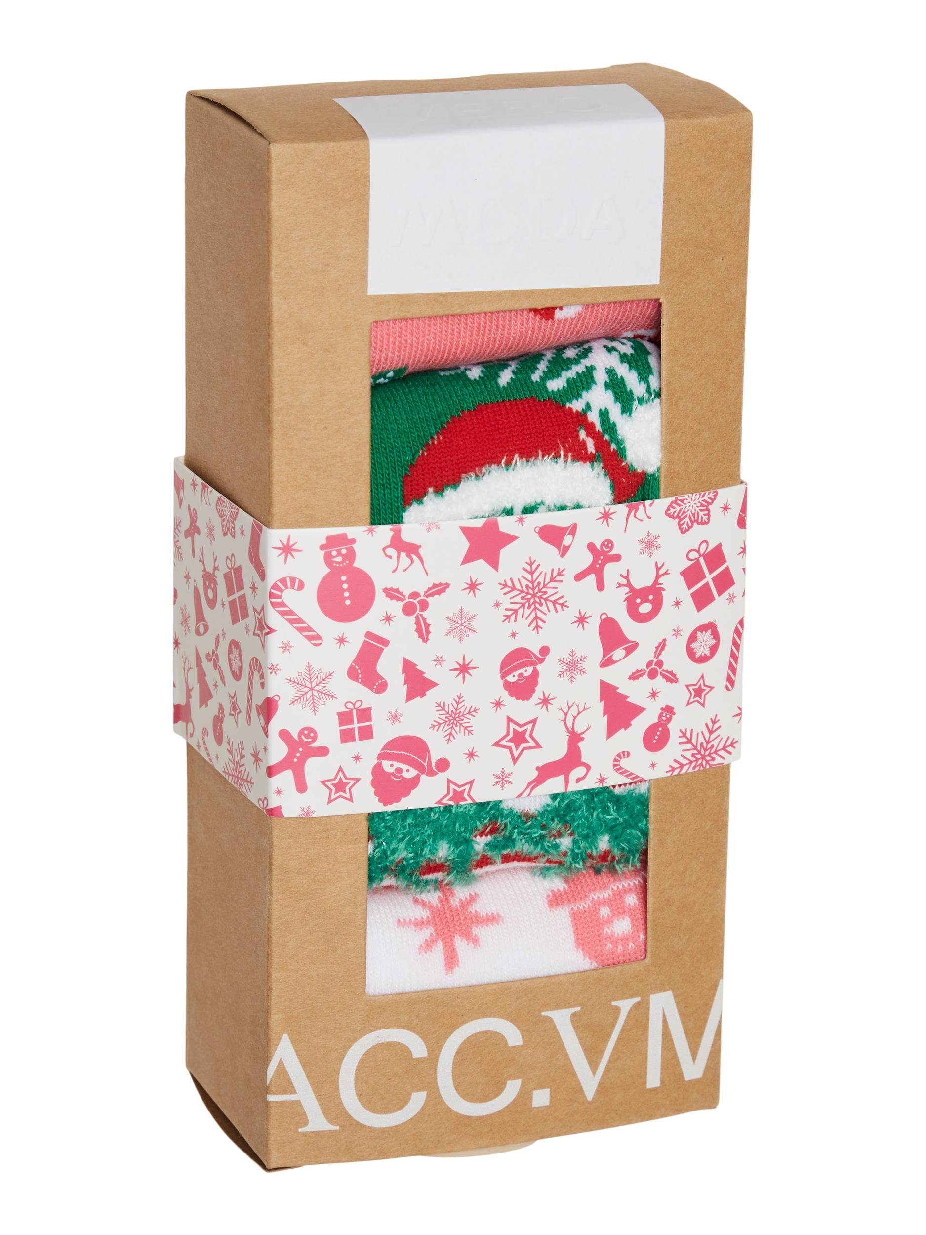 Socken 4 Moda VMELF (Packung, White XMAS SOCKS 4-Paar) GIFTBOX Snow Pack:BOX Vero