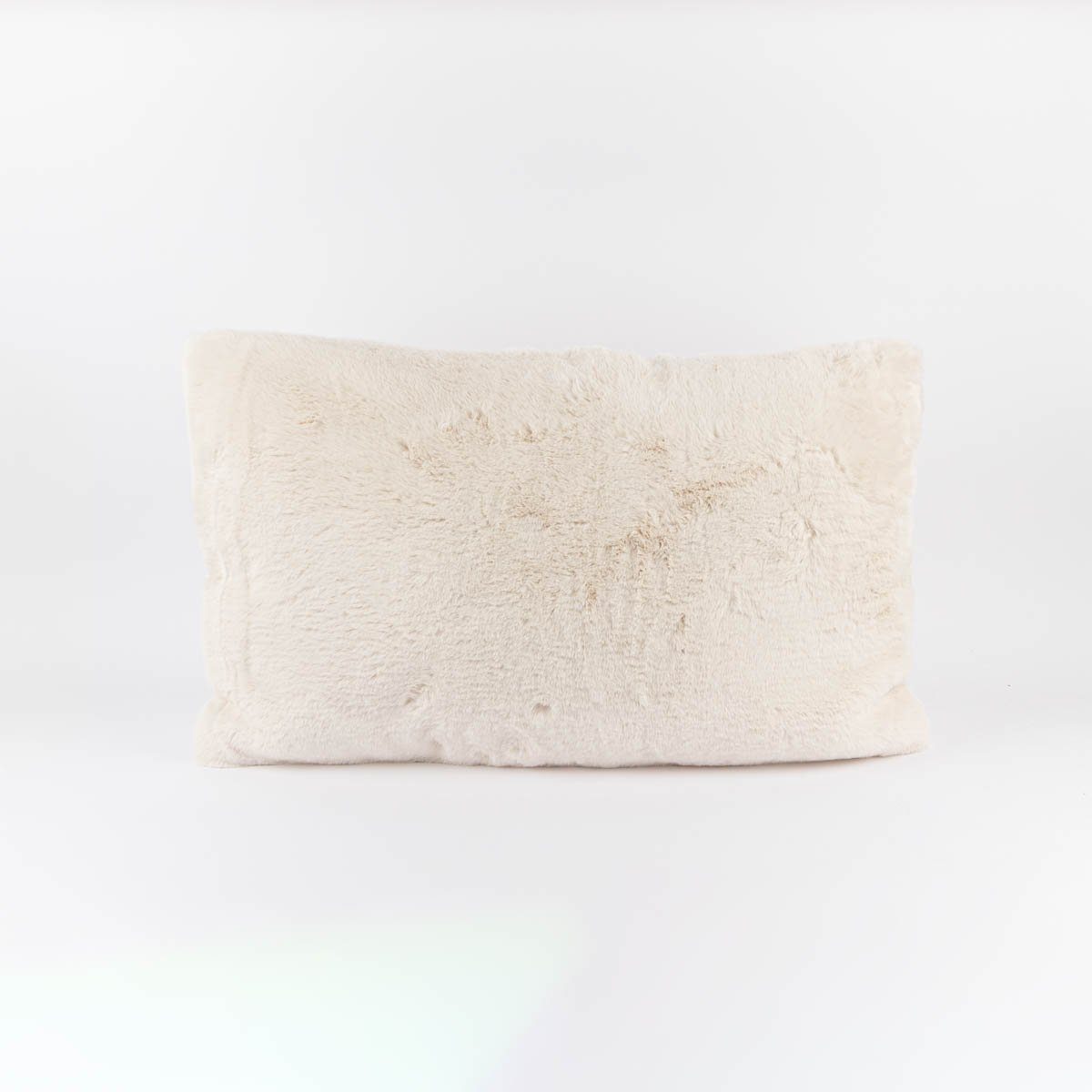 SCHÖNER LEBEN. Fellkissen XL Kuschelkissen aus Polyesterplüsch einfarbig cremeweiß 50x80cm