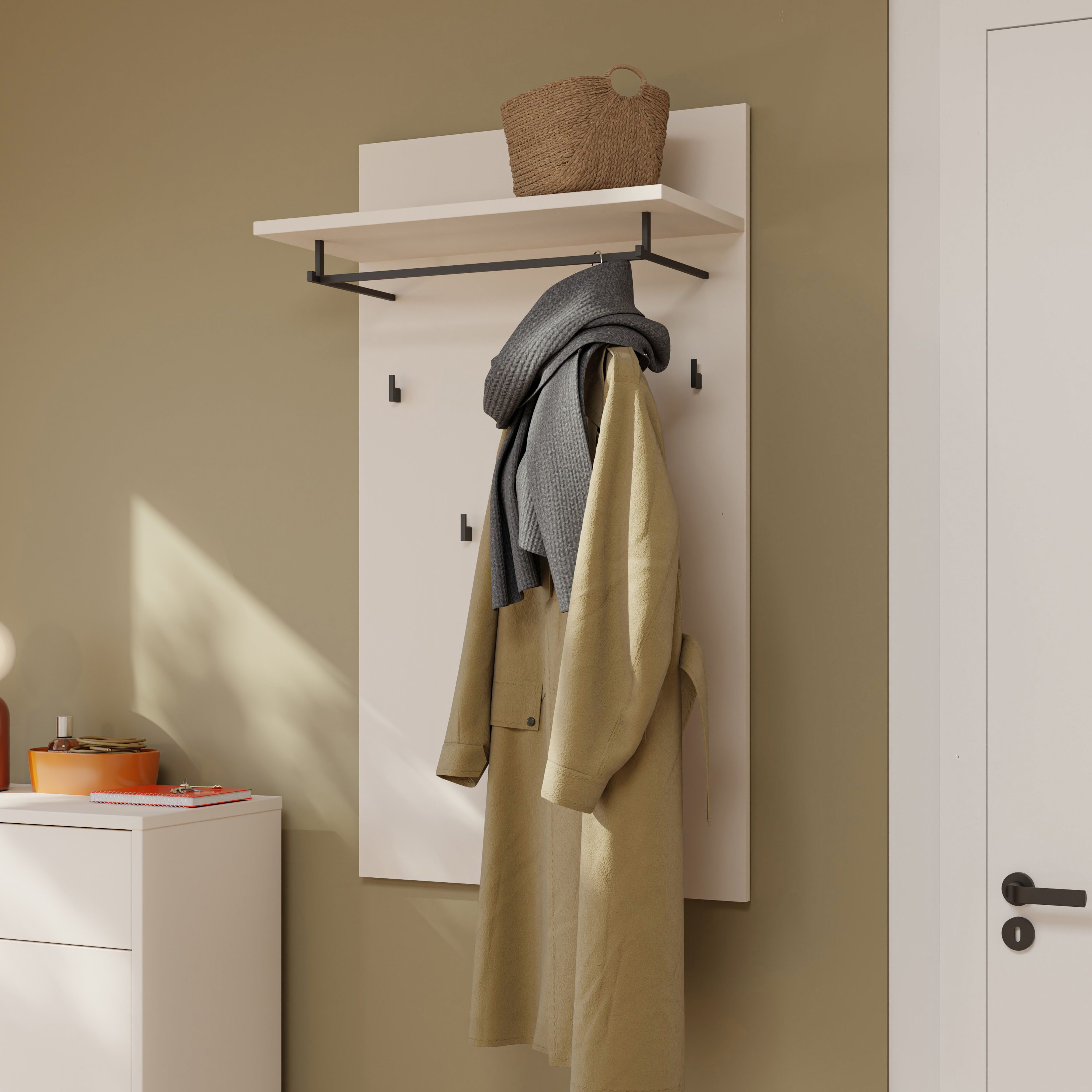 FORTE Garderobenpaneel, B/H/T 74/127/30 cm, Wandmontage günstig online kaufen