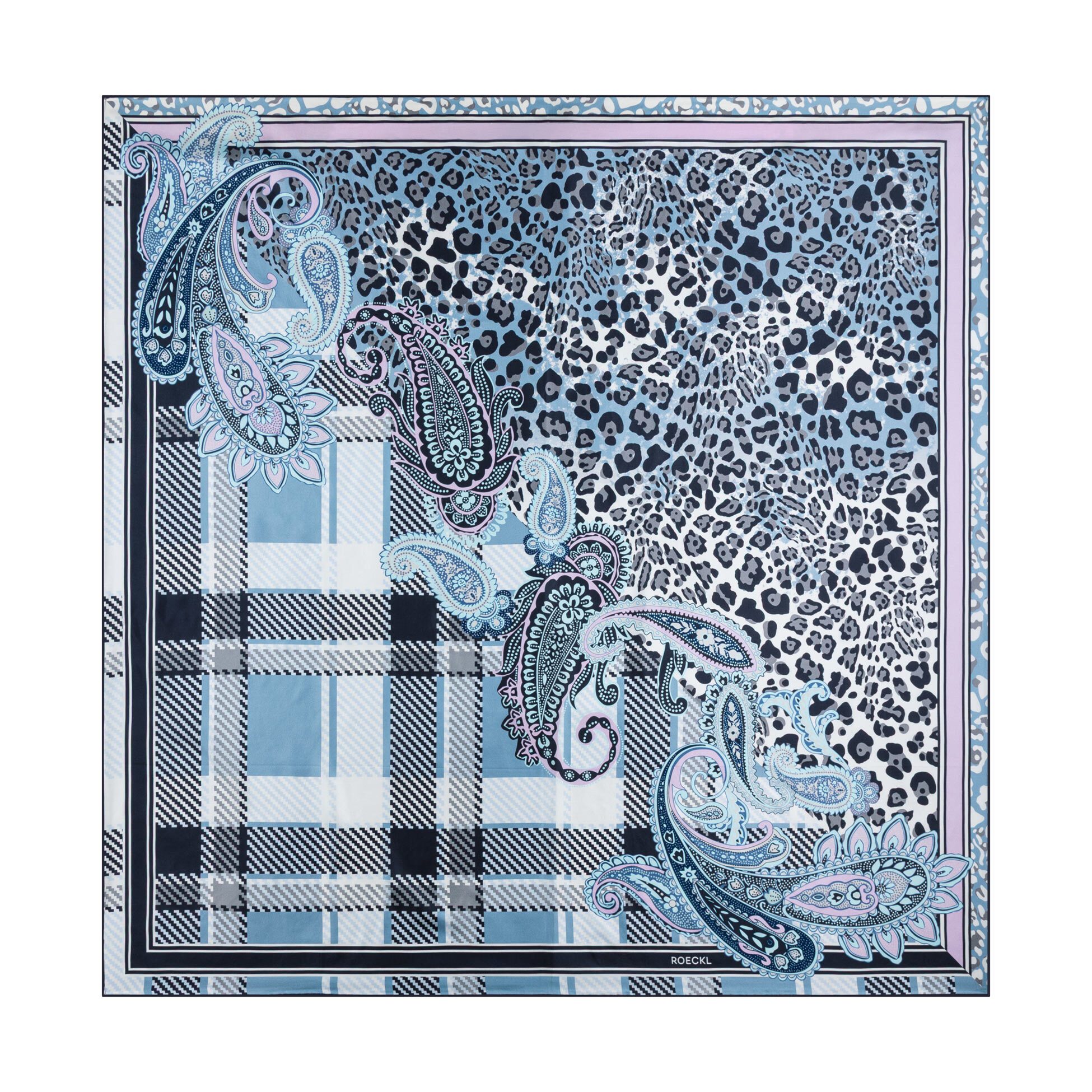 Roeckl Halstuch Patchwork Leo, Patchworktuch mit Leomuster