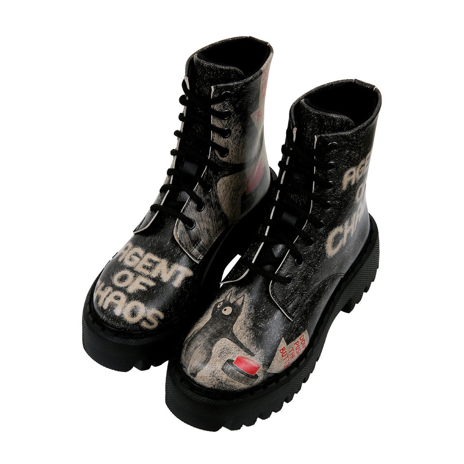 DOGO Navy Schnürstiefel Boots Agent Of Chaos Damen Stiefeletten Chelseaboots Handgefertigt