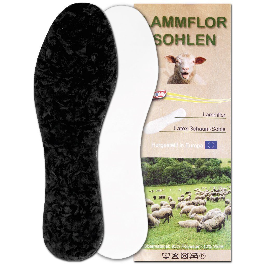 Pro Home Einlegesohlen Lammflor Schuheinlagen (1-tlg), Fußbett (Zuschneidbar) für alle Altersklassen geeignet