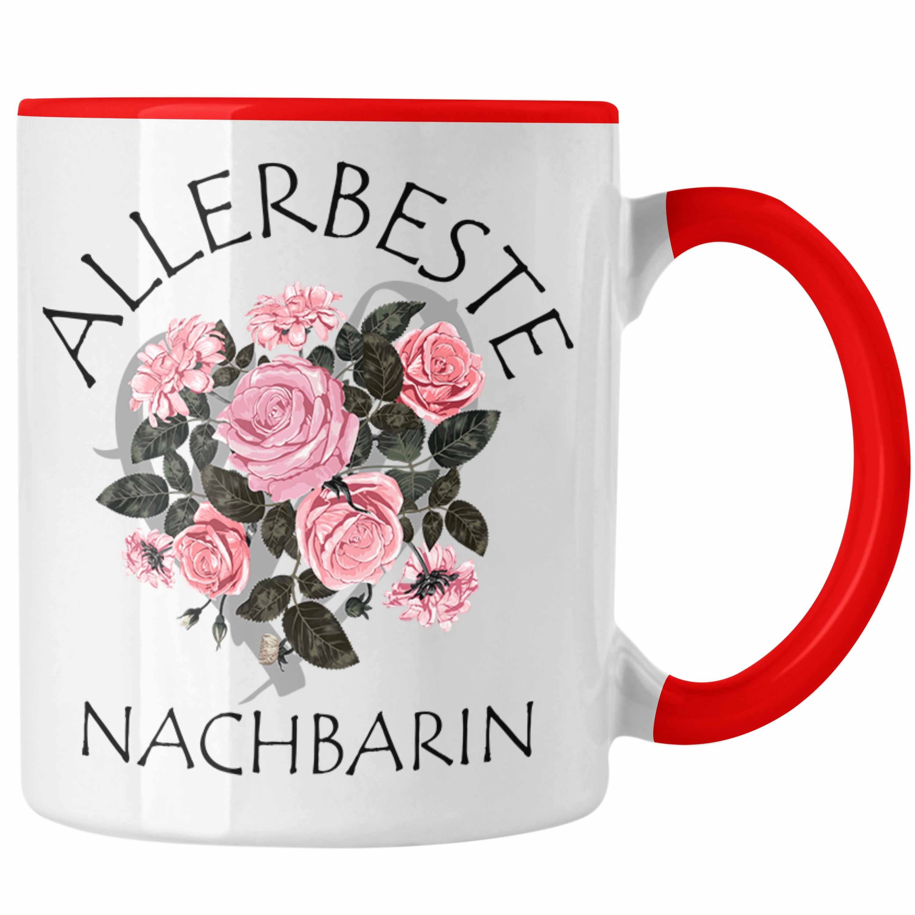 Geschenkidee Beste Geburtstag Freundin Nachbarin Trendation Tasse - Rot Geschenk Lieblings Tasse Nachbarin Trendation