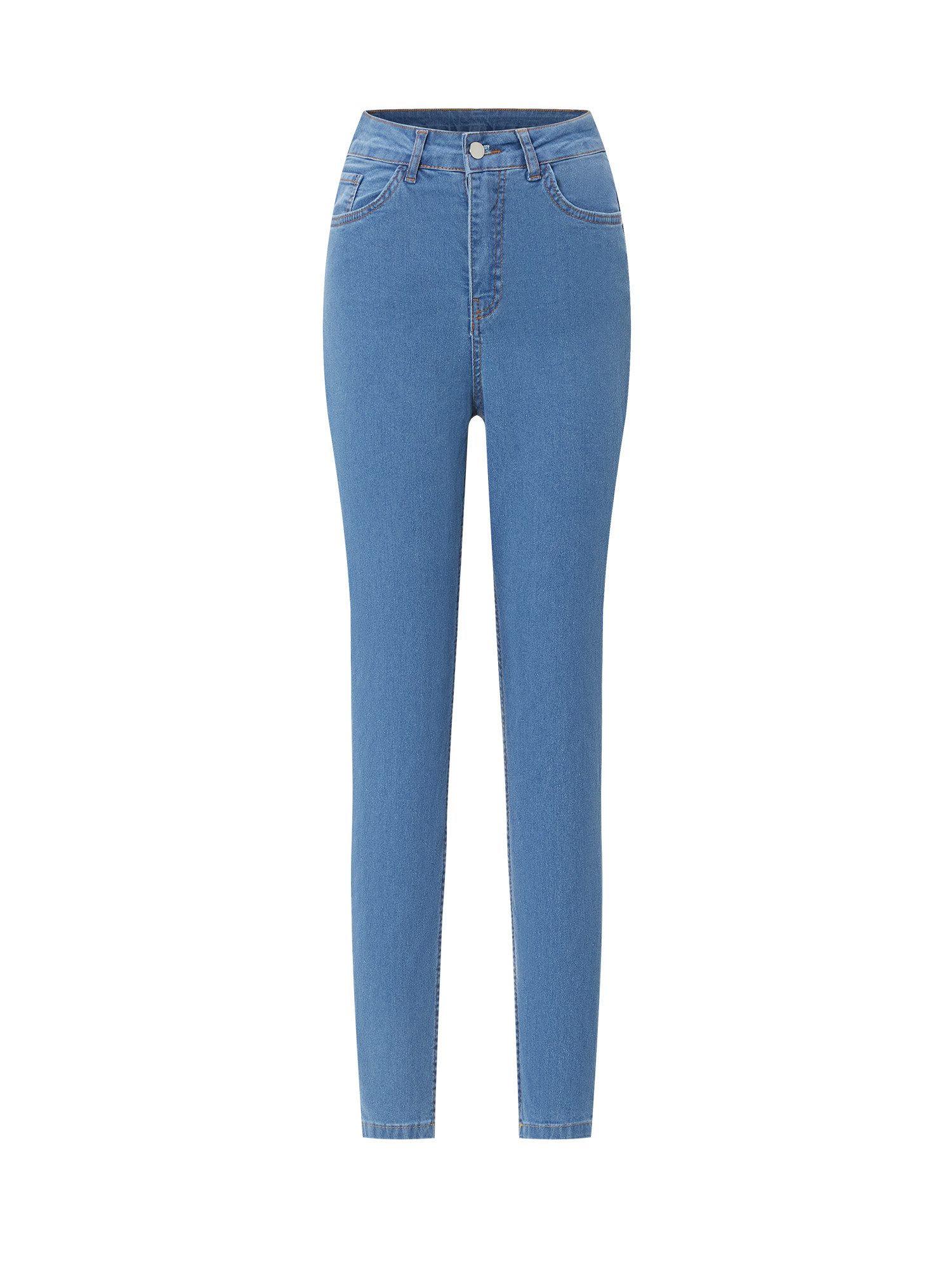 Slim-fit-Jeans Damen Formende Röhrenjeans mit Bauchweg