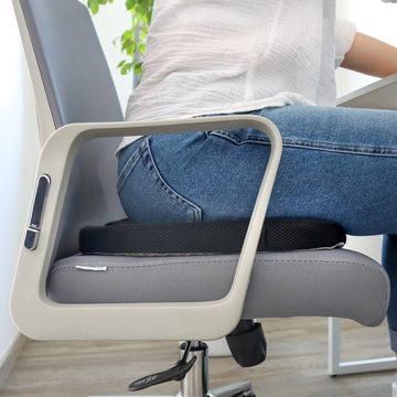 hjh OFFICE Sitzkissen Sitzkissen MEDISIT III Stoff, Stuhlkissen ergonomisch geformt, Gel-Kissen