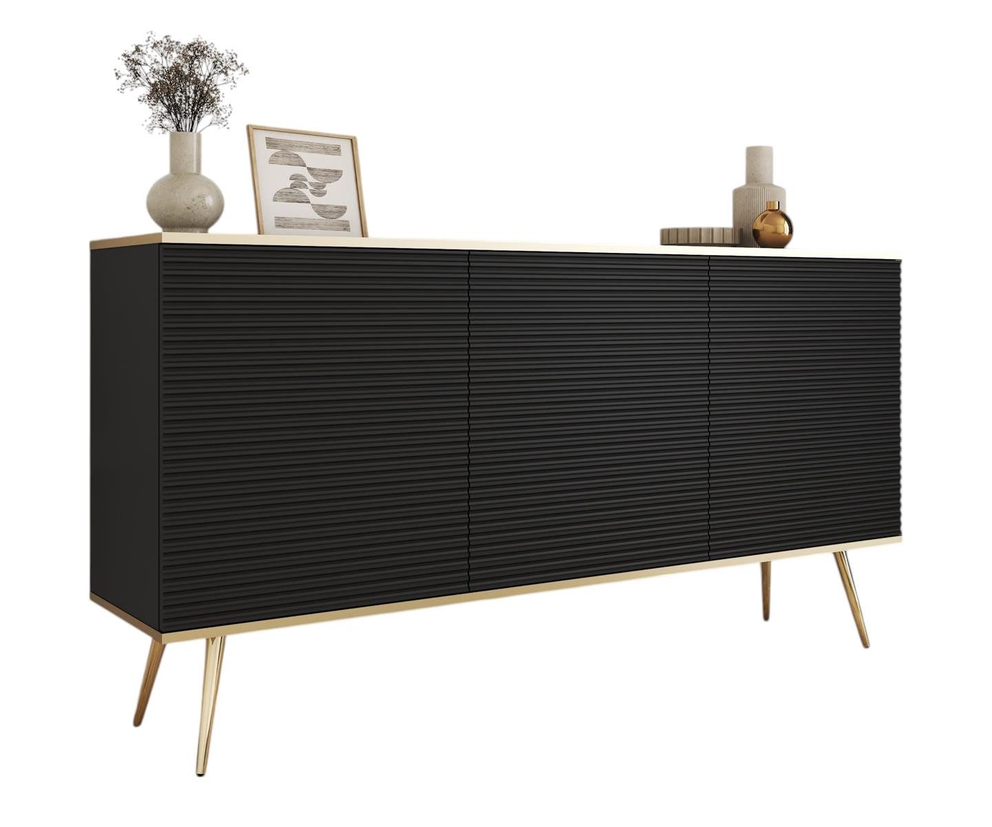 Compleo Kommode mit 3 Türen MONO, Luxus Möbel, Modern Wohnzimmer