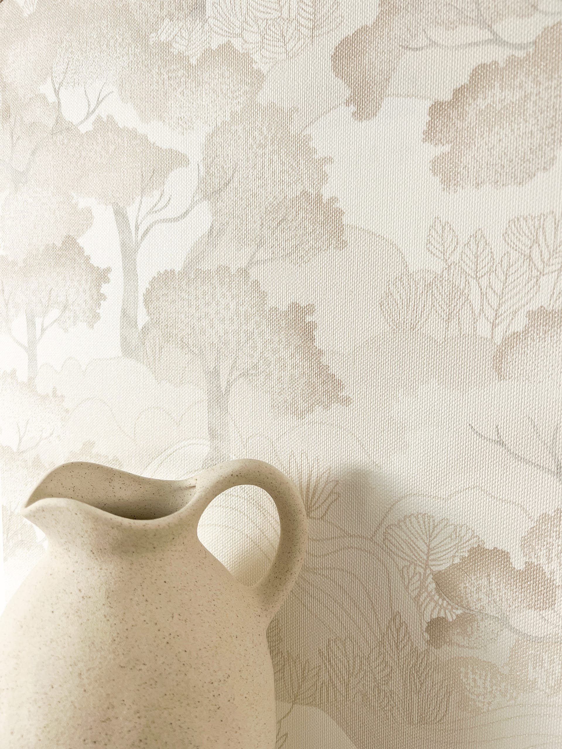 Newroom Vliestapete, Creme Tapete Modern Bäume günstig online kaufen