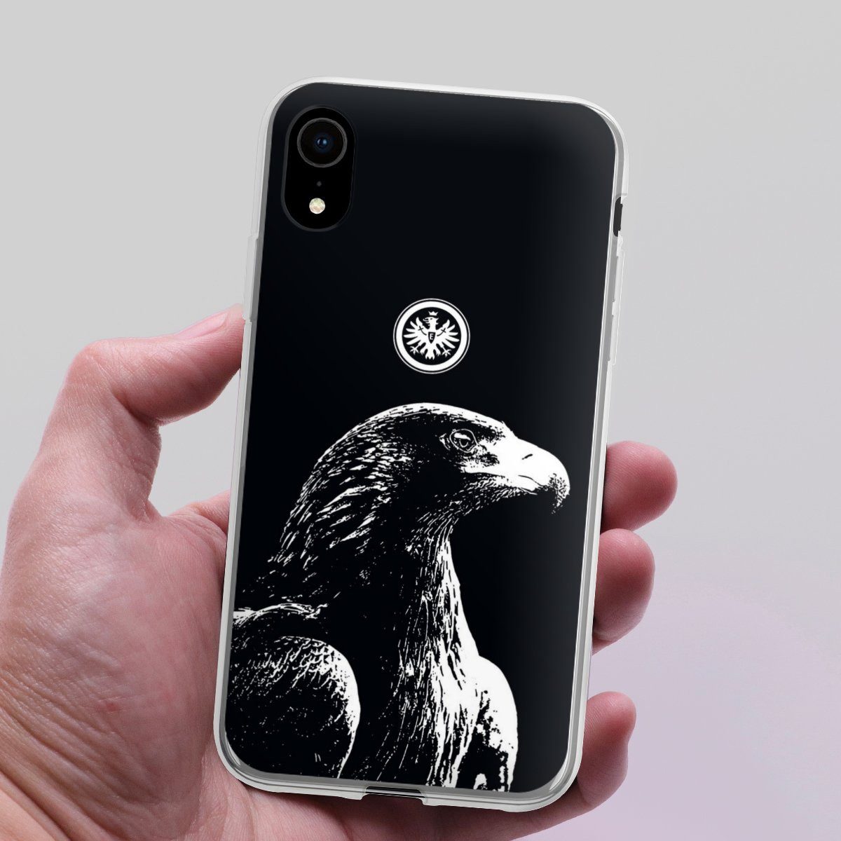 DeinDesign Handyhülle Eintracht Frankfurt Offizielles Lizenzprodukt Attila SGE Attila, Apple iPhone Xr Silikon Hülle Bumper Case Handy Schutzhülle