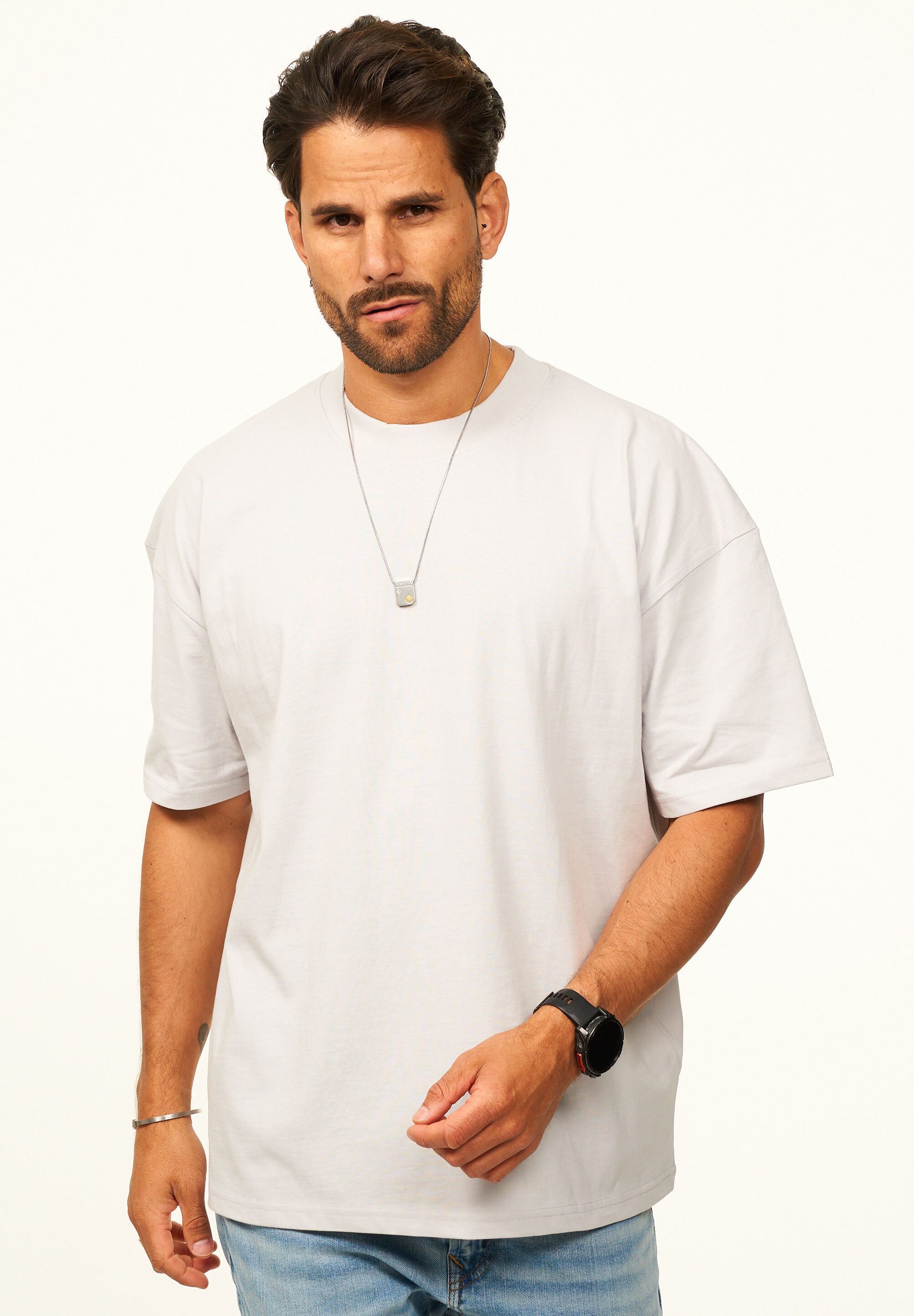 T-Shirt im Oversize Fit - Herren Kurzarm Shirt mit Rundhals-Ausschnitt