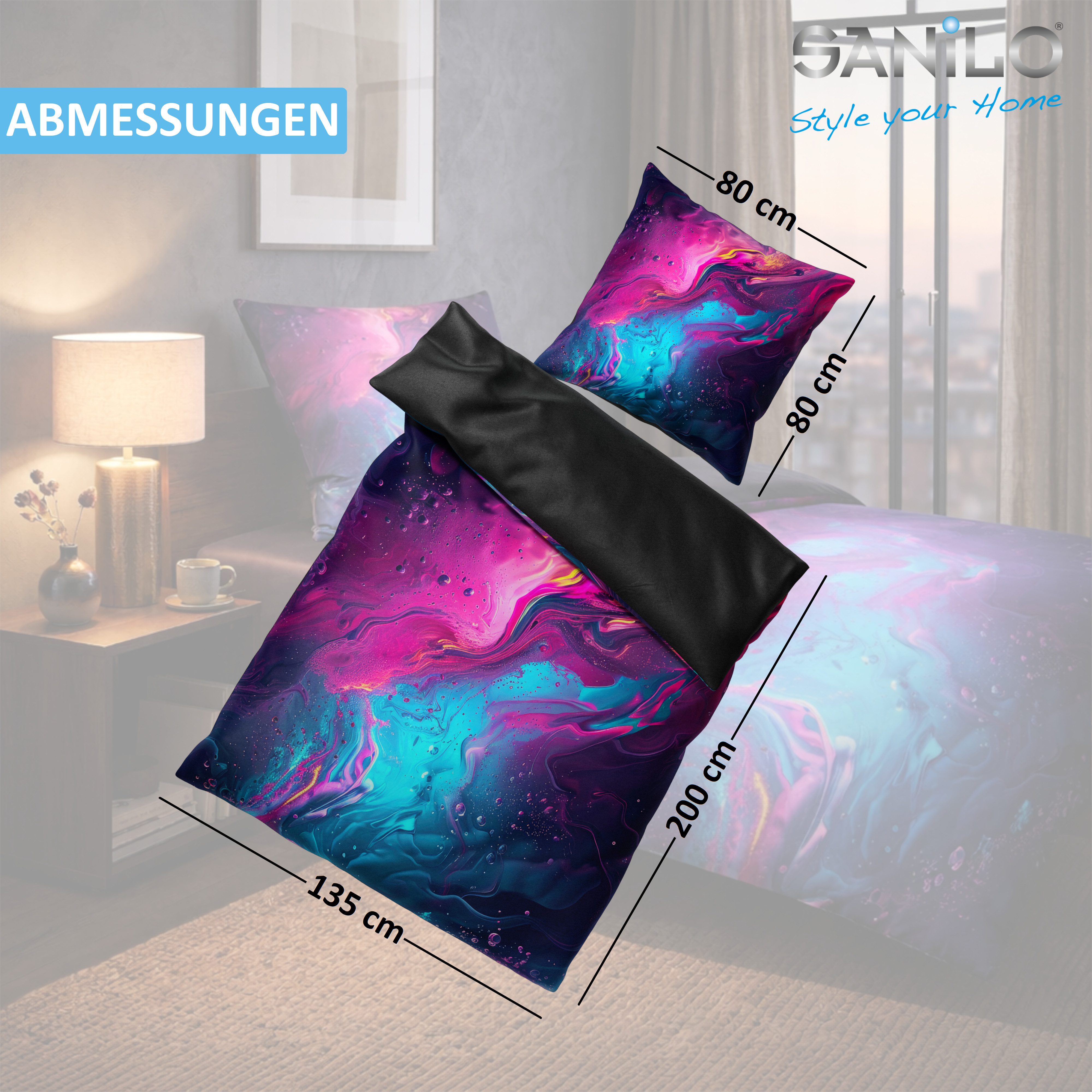 Sanilo Bettwäsche Lumen 135x200 cm, Bettbezug und Kissenbezug, Baumwolle, 2 teilig, mit Reißverschluss – Bild 3 von 4