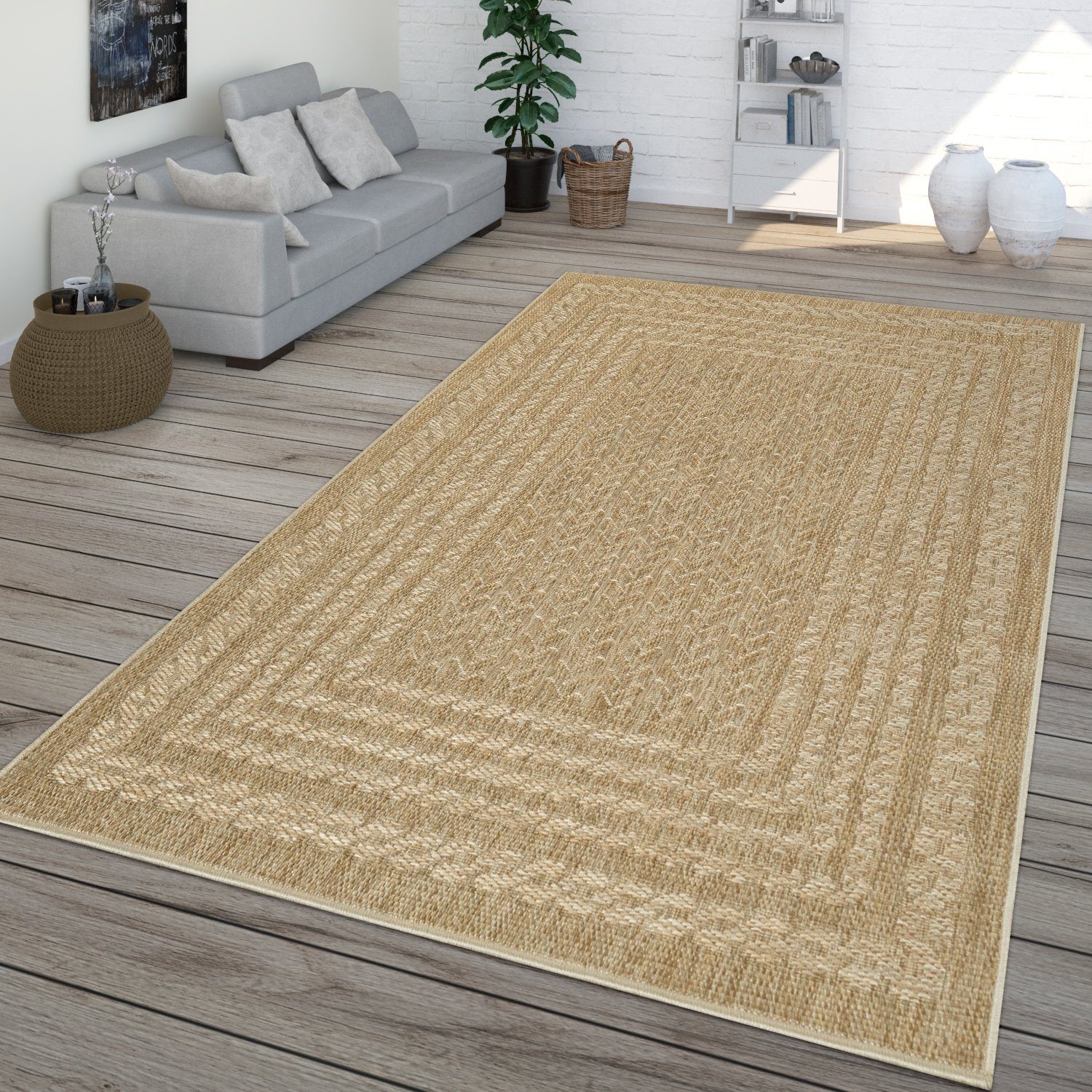 Outdoorteppich In- & Outdoor-Teppich Flachgewebe Mit Skandi-Design, TT Home, rechteckig, Höhe: 4 mm