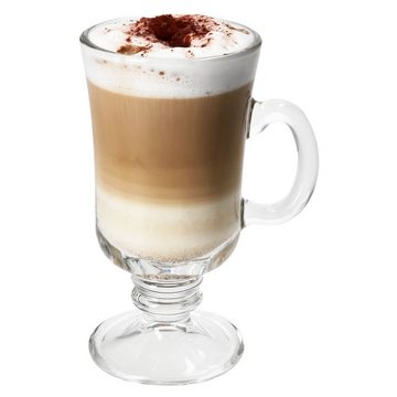 MamboCat Latte-Macchiato-Glas 4x Irish Coffee Gläser mit Henkel 180ml Tee-Glas Kaffee-Gläser, Glas