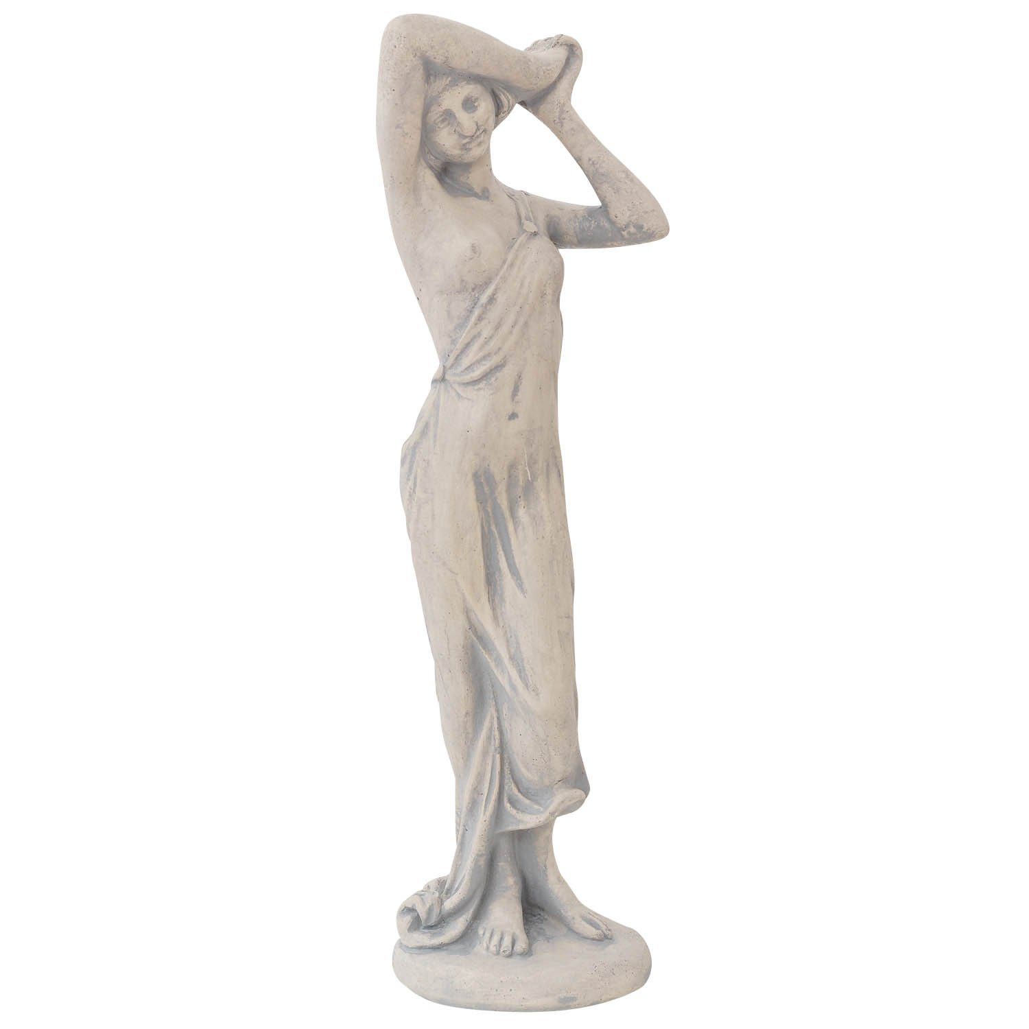 Aubaho Gartenfigur Skulptur Frau massiver Art-Deco-Stil Kunststein D Statue Erotika Figur