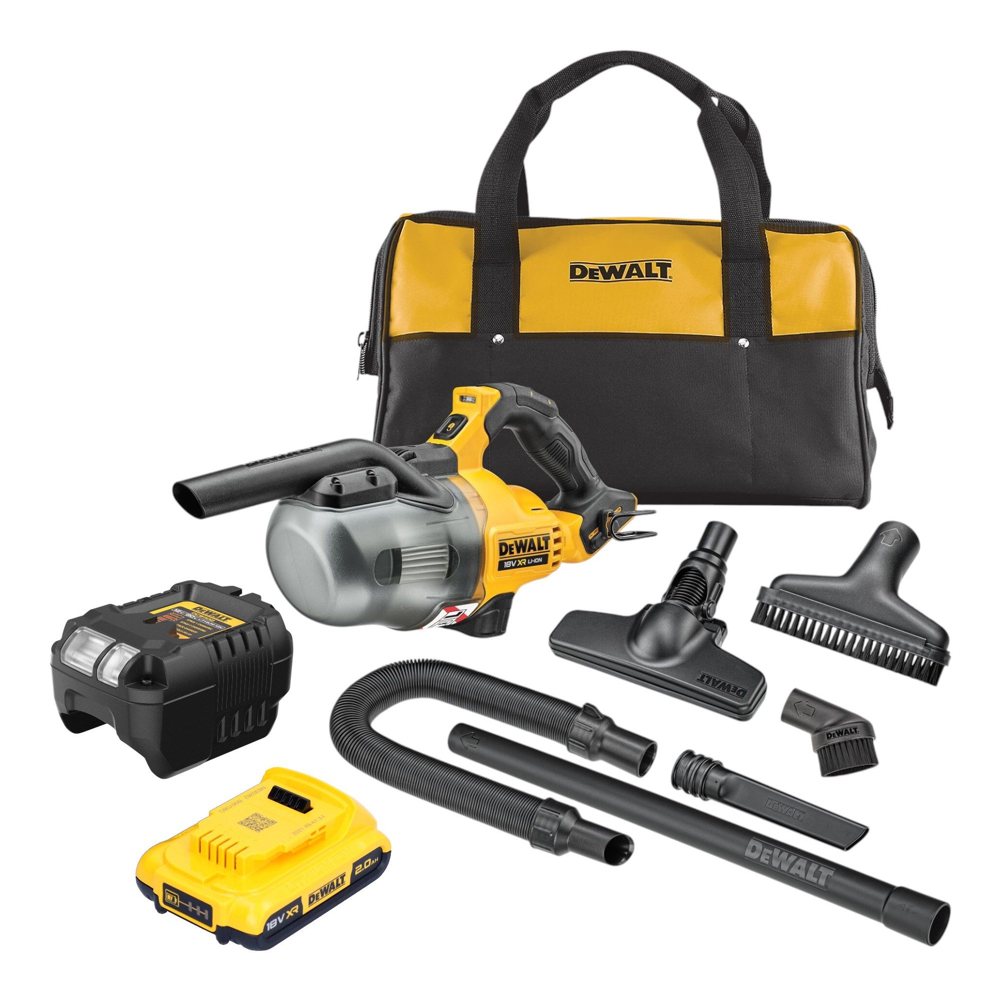 DeWalt Akku-Handstaubsauger DCV 501 LD1 18 V 0,7 l Staubklasse L + 1x Akku 2,0 Ah + Ladegerät