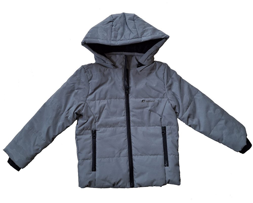 Outburst Winterjacke Outburst Mädchen Steppjacke Winterjacke reflektierend silber camouflag (1-St., kein Set)