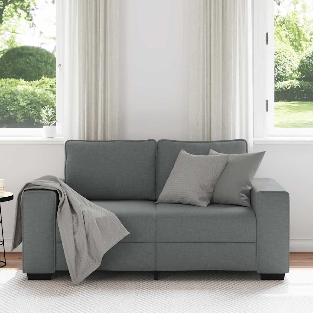 vidaXL Sofa 2-Sitzer-Sofa Dunkelgrau 120 cm Stoff günstig online kaufen
