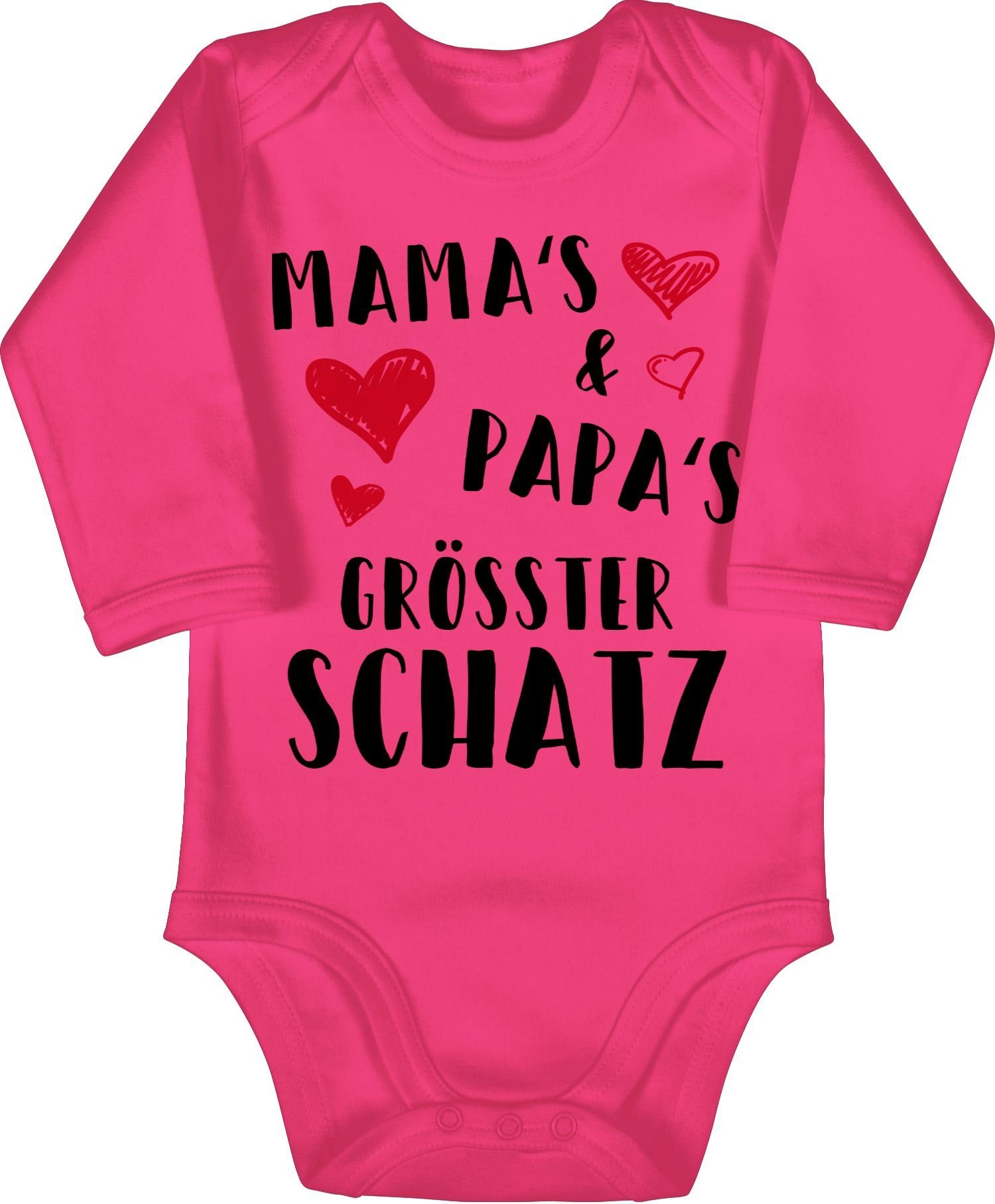 größter Fuchsia Mamas Baby und Schatz 2 Sprüche Shirtracer Shirtbody Papas