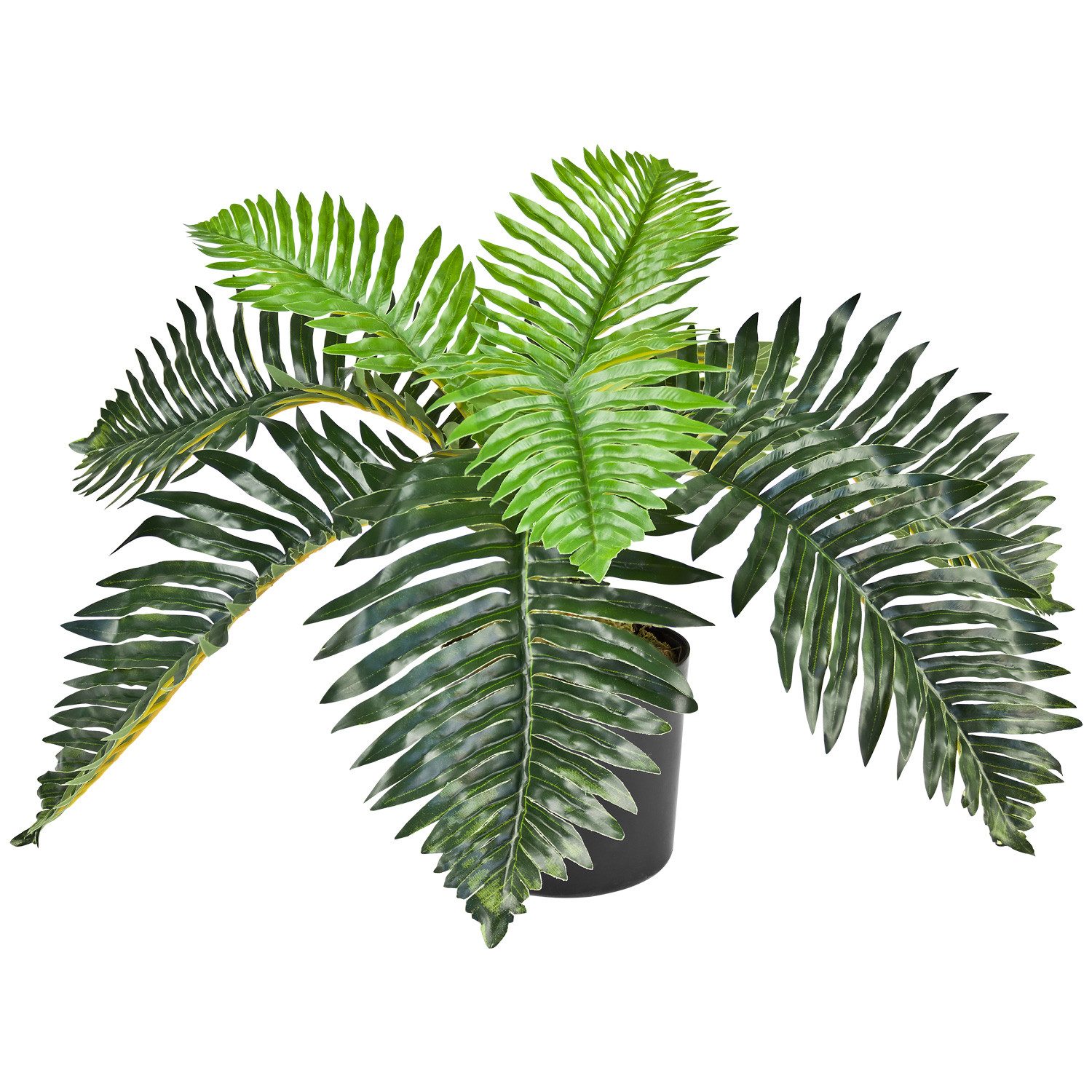 Künstliche Zimmerpflanze Künstlicher Farn Kunstpflanze Künstliche Pflanze Blume mit Topf 50 cm Farn, Decovego, Höhe 50 cm