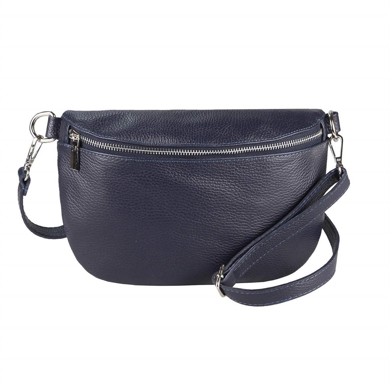 ITALYSHOP24 Bauchtasche Made in Italy Damen Leder Bauch- Gürteltasche CrossOver Body Bag Handy, Schultertasche Umhängetasche Hüfttasche, leicht & Elegant, Echtleder