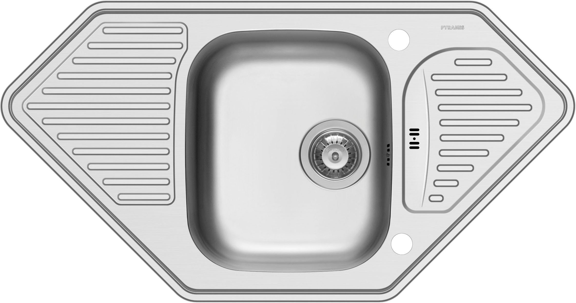 Pyramis Edelstahlspüle, rechteckig, 95/50 cm