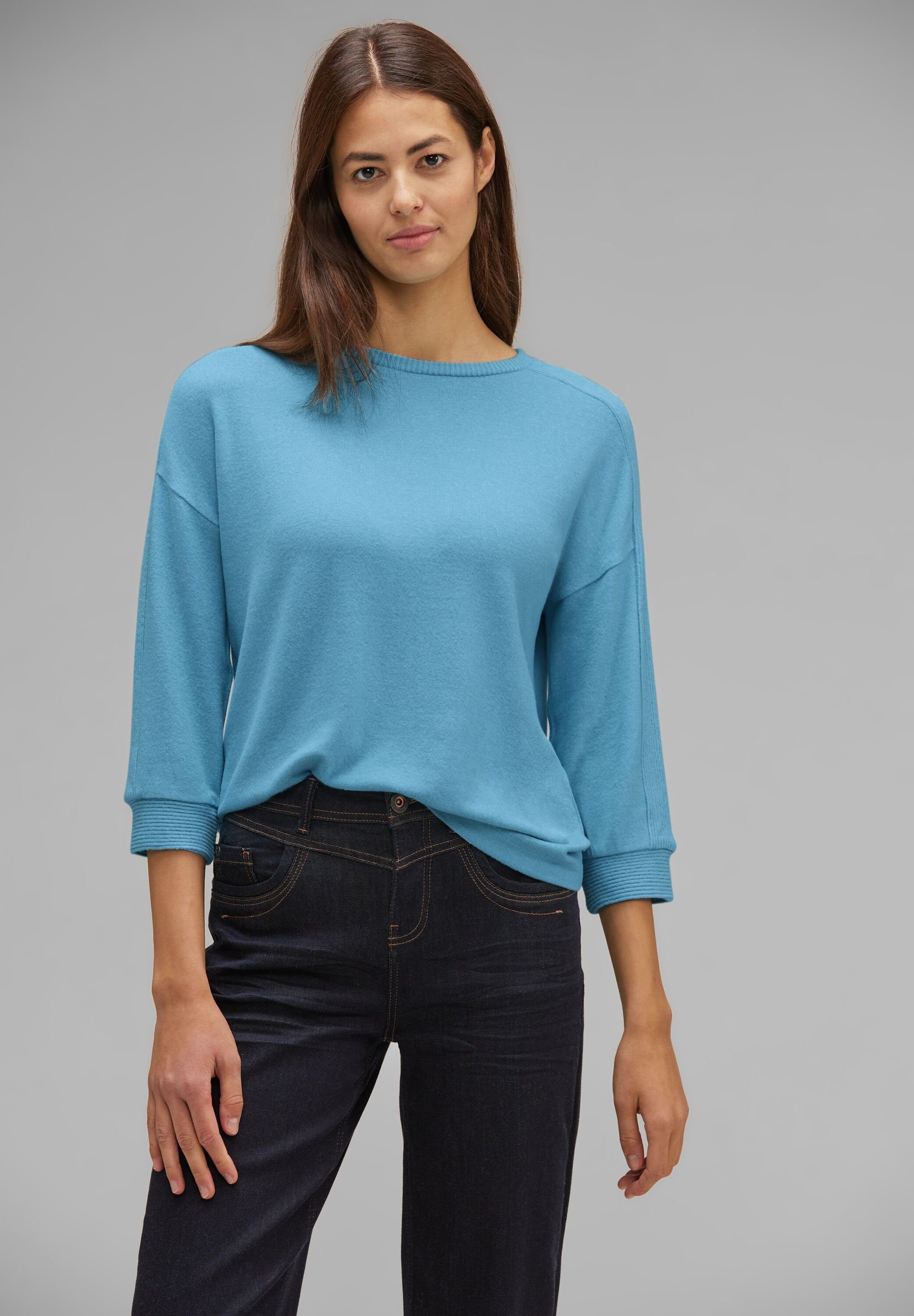 STREET ONE 3/4-Arm-Shirt in Unifarbe