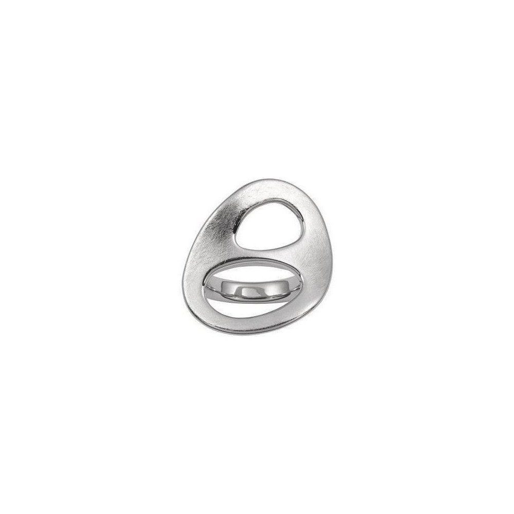 Fossil Fingerring JF83456040505, großer Ringkopf, brushed-Look, Twin-Cutout